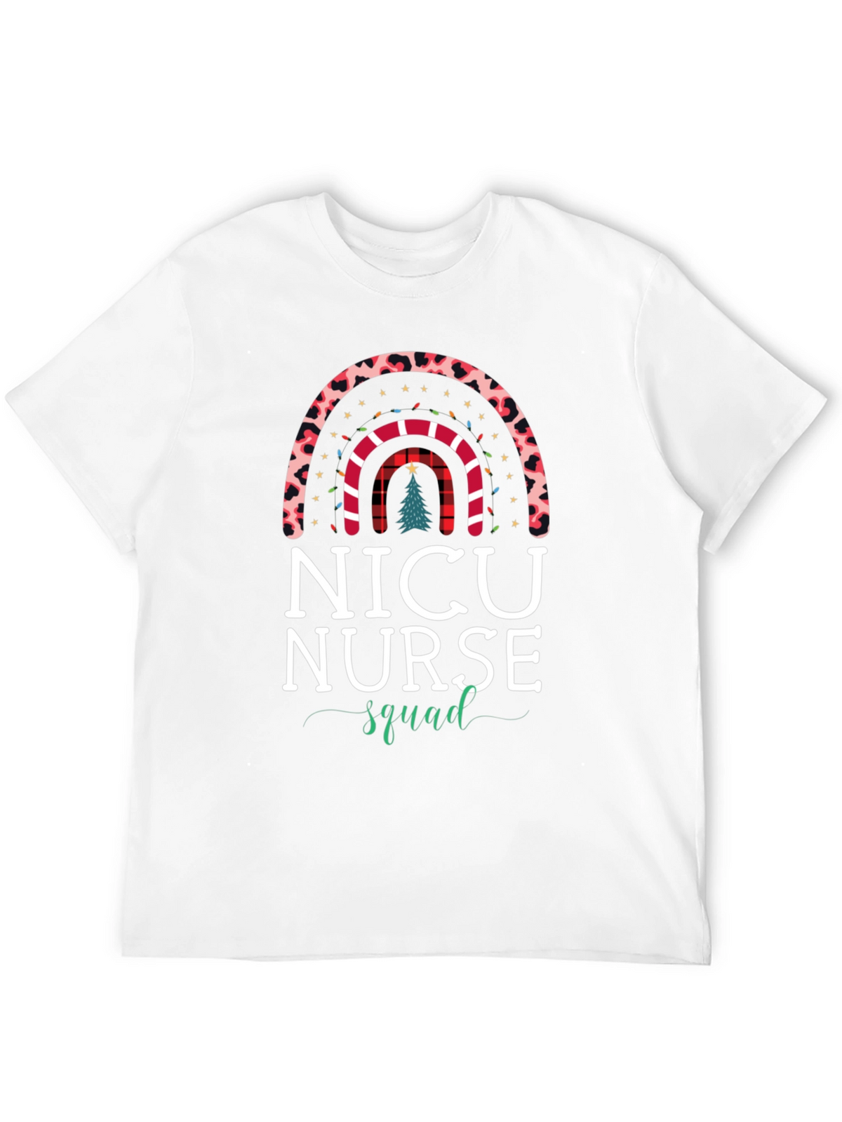NICU Nurse Squad Christmas Rainbow T-Shirt