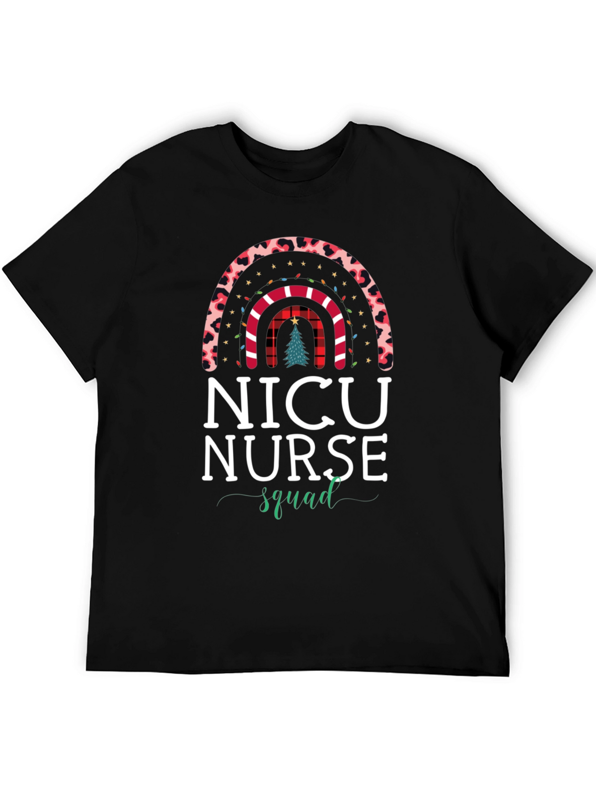 NICU Nurse Squad Christmas Rainbow T-Shirt
