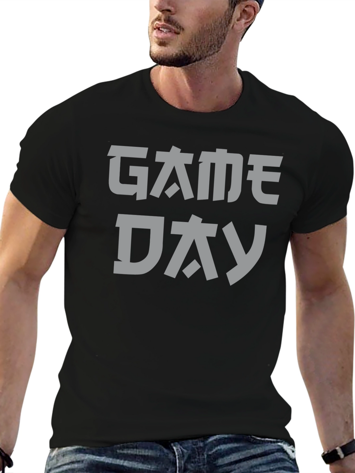 Japanese Game Day Graphic Tee - Black Cotton T-Shirt