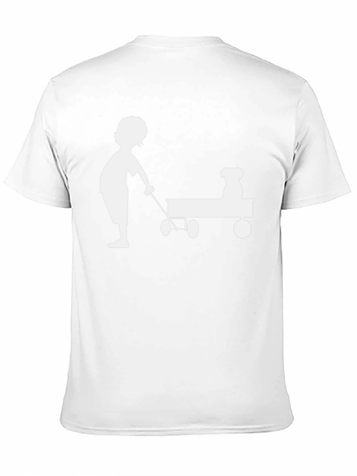Boy and Dog Wagon Tee - Classic Black Cotton
