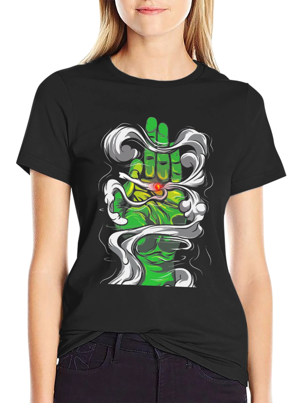 Green Hand Graphic Tee - Unique Design T-Shirt