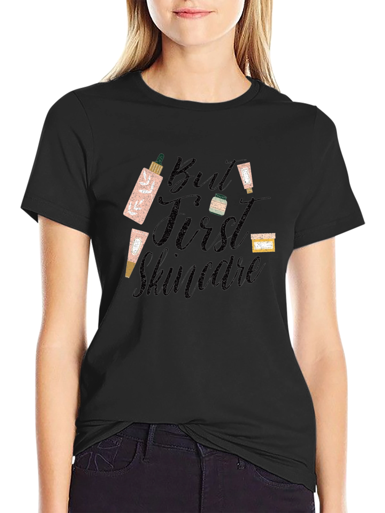 But First Skincare Black T-Shirt - Beauty Lover Tee