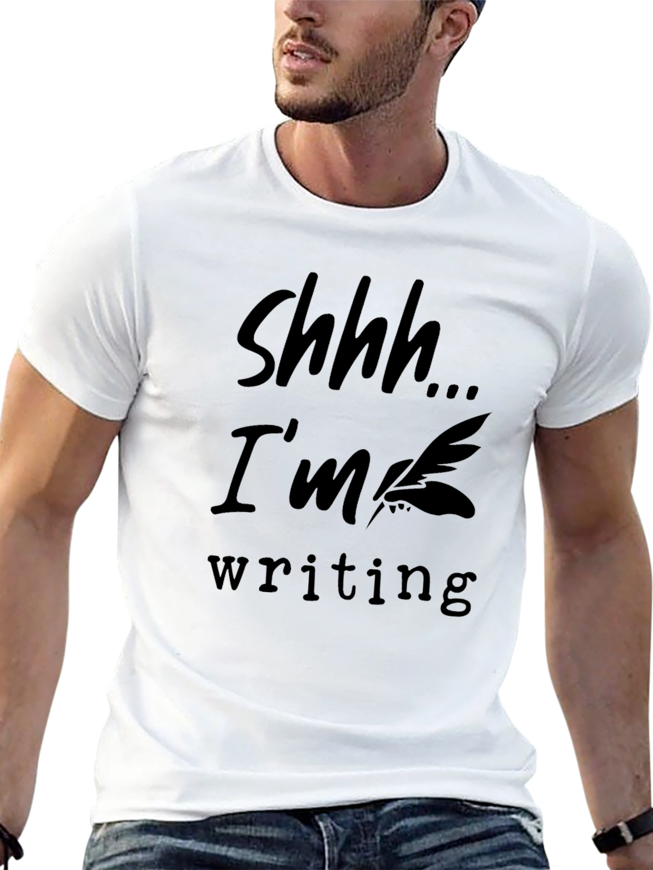 Shhh... Im Writing Black T-Shirt