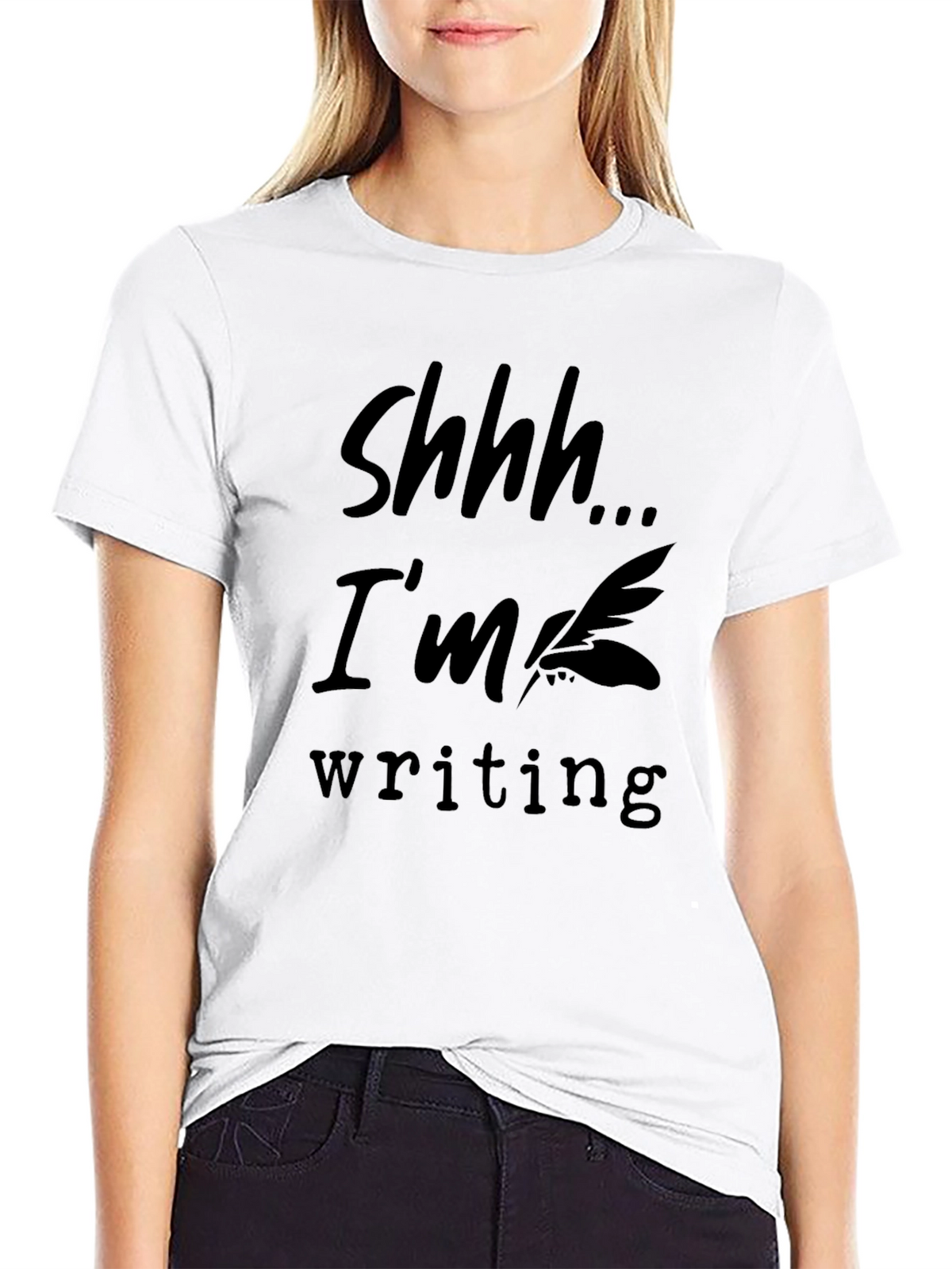 Shhh... Im Writing Black T-Shirt