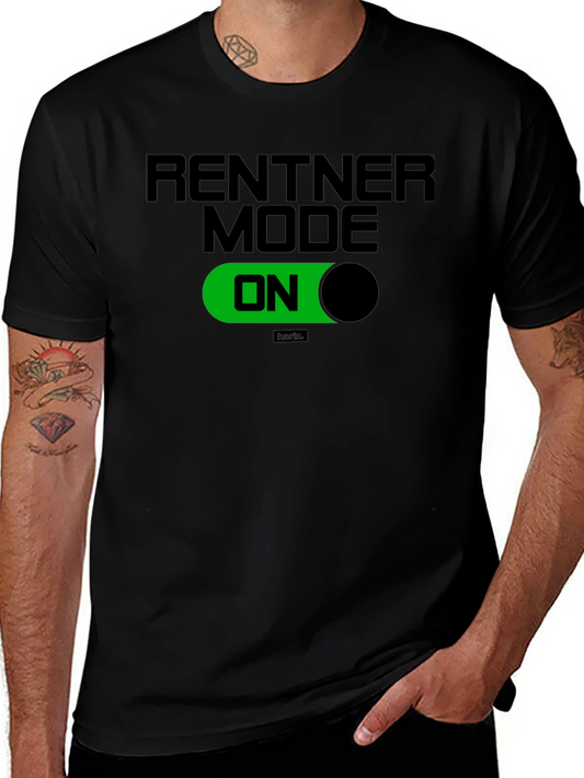 Rentner Mode ON Black T-Shirt - Relaxed Retirement Style