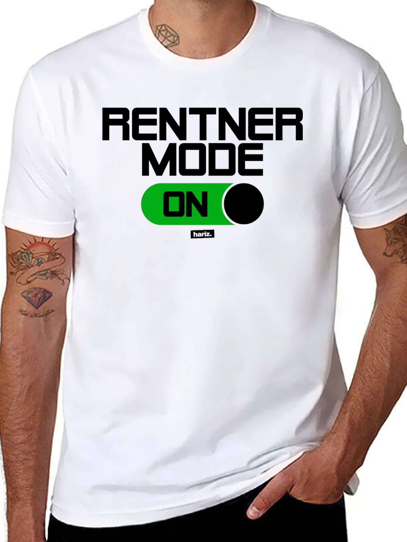 Rentner Mode ON Black T-Shirt - Relaxed Retirement Style