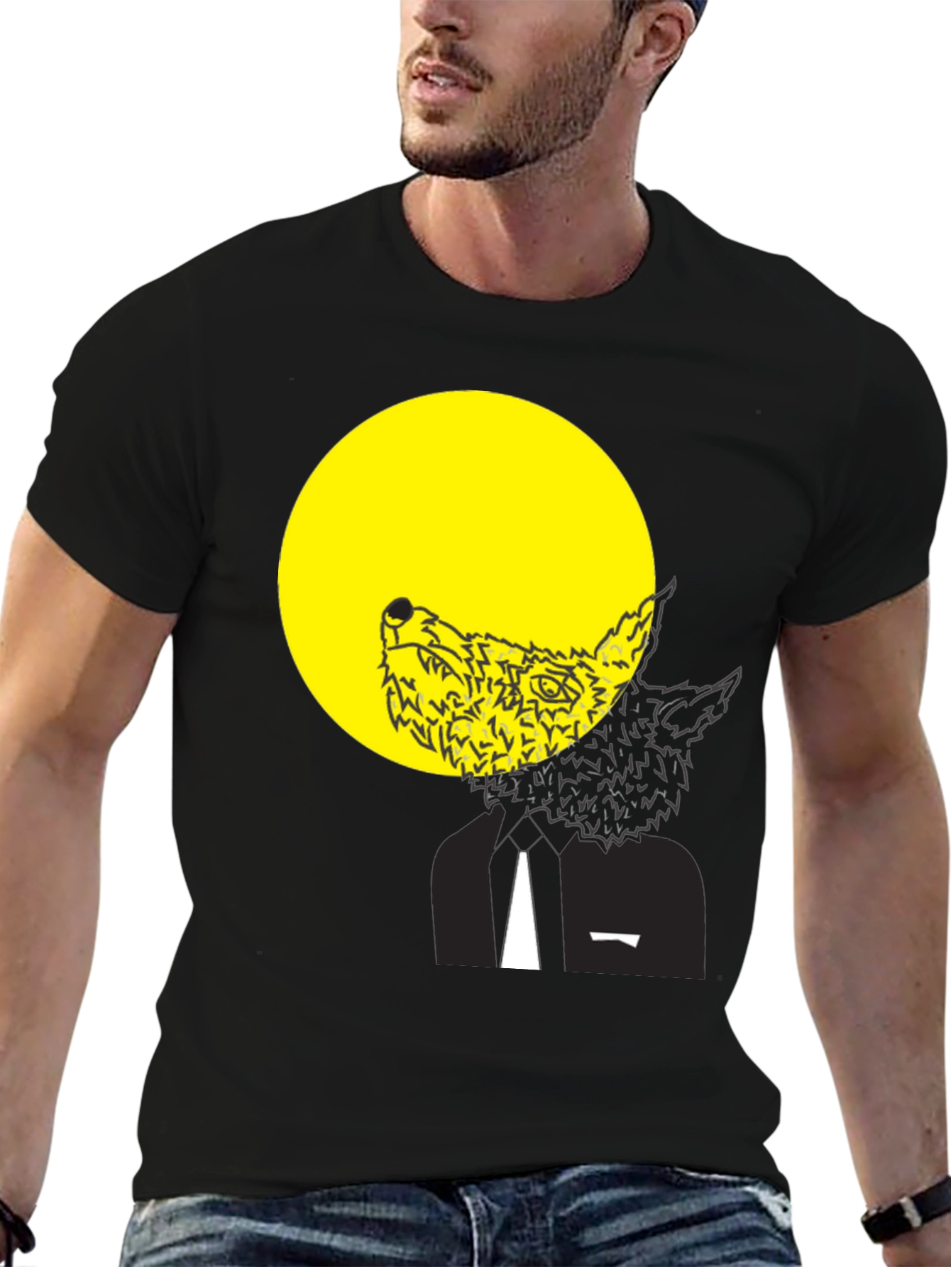 Wolf Moon Graphic Tee - Black