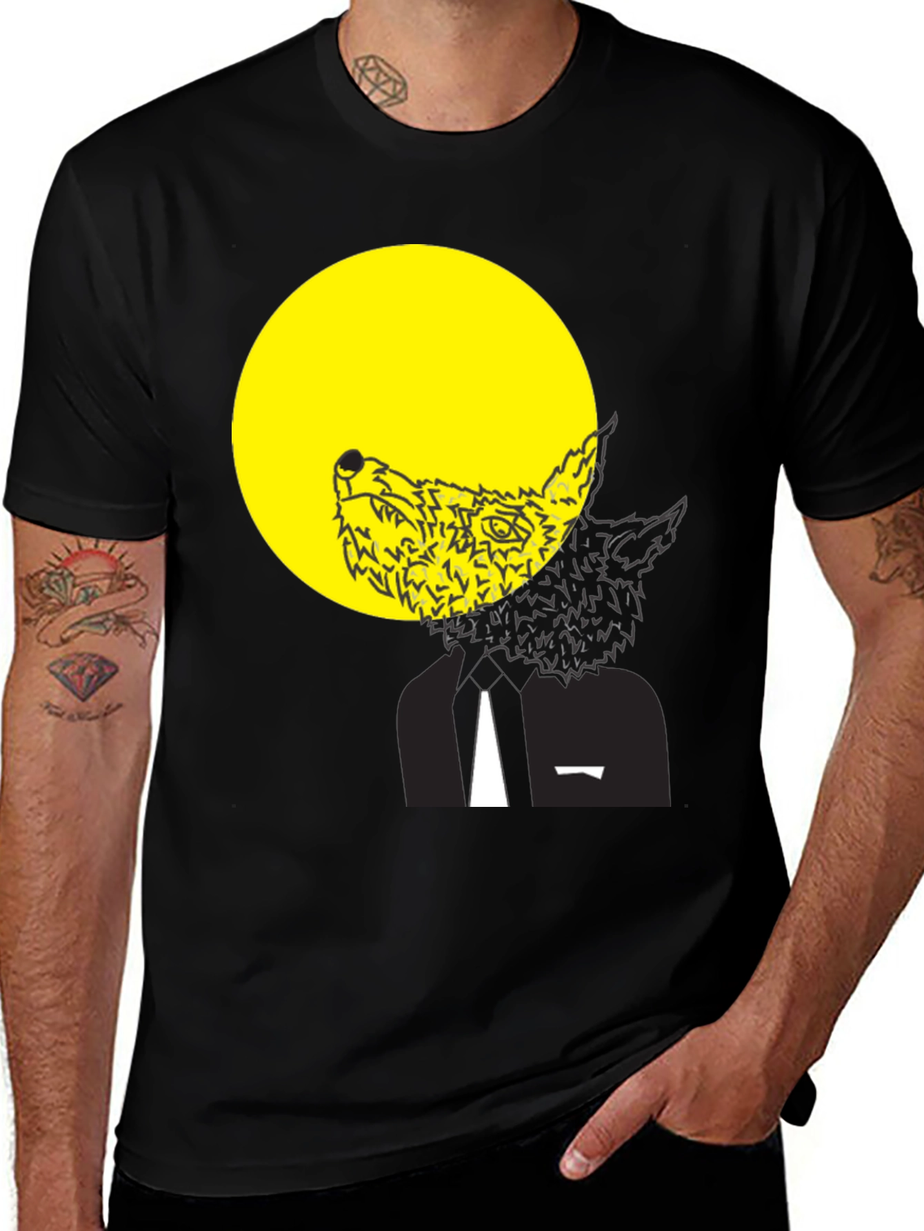 Wolf Moon Graphic Tee - Black