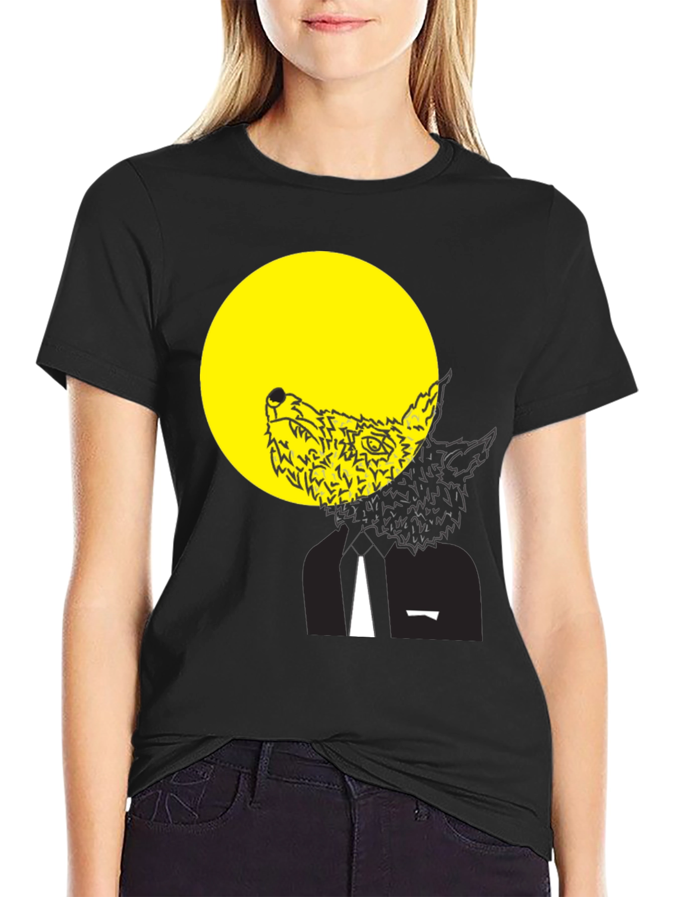 Wolf Moon Graphic Tee - Black