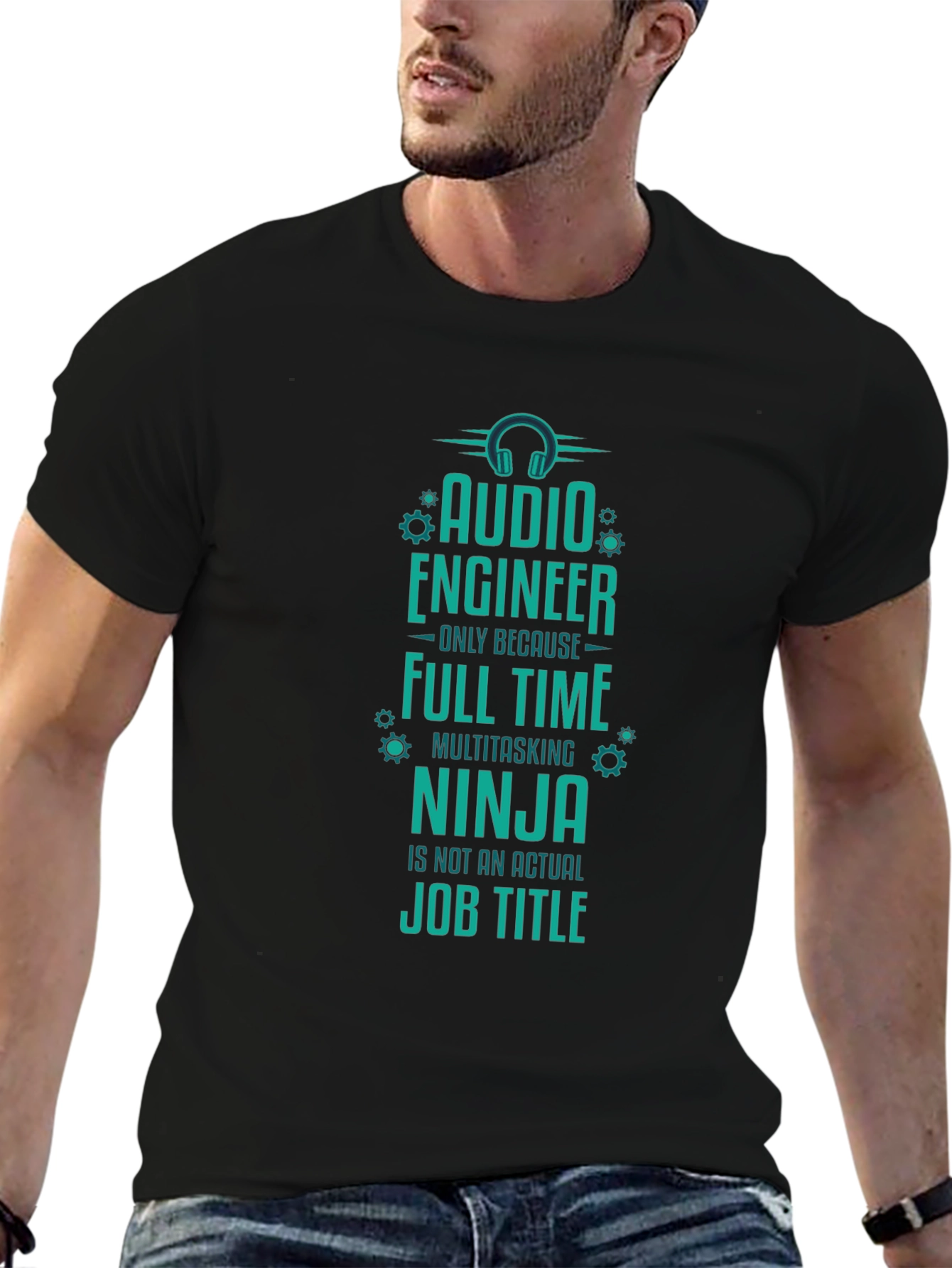Audio Engineer Ninja T-Shirt - Funny Job Title Tee