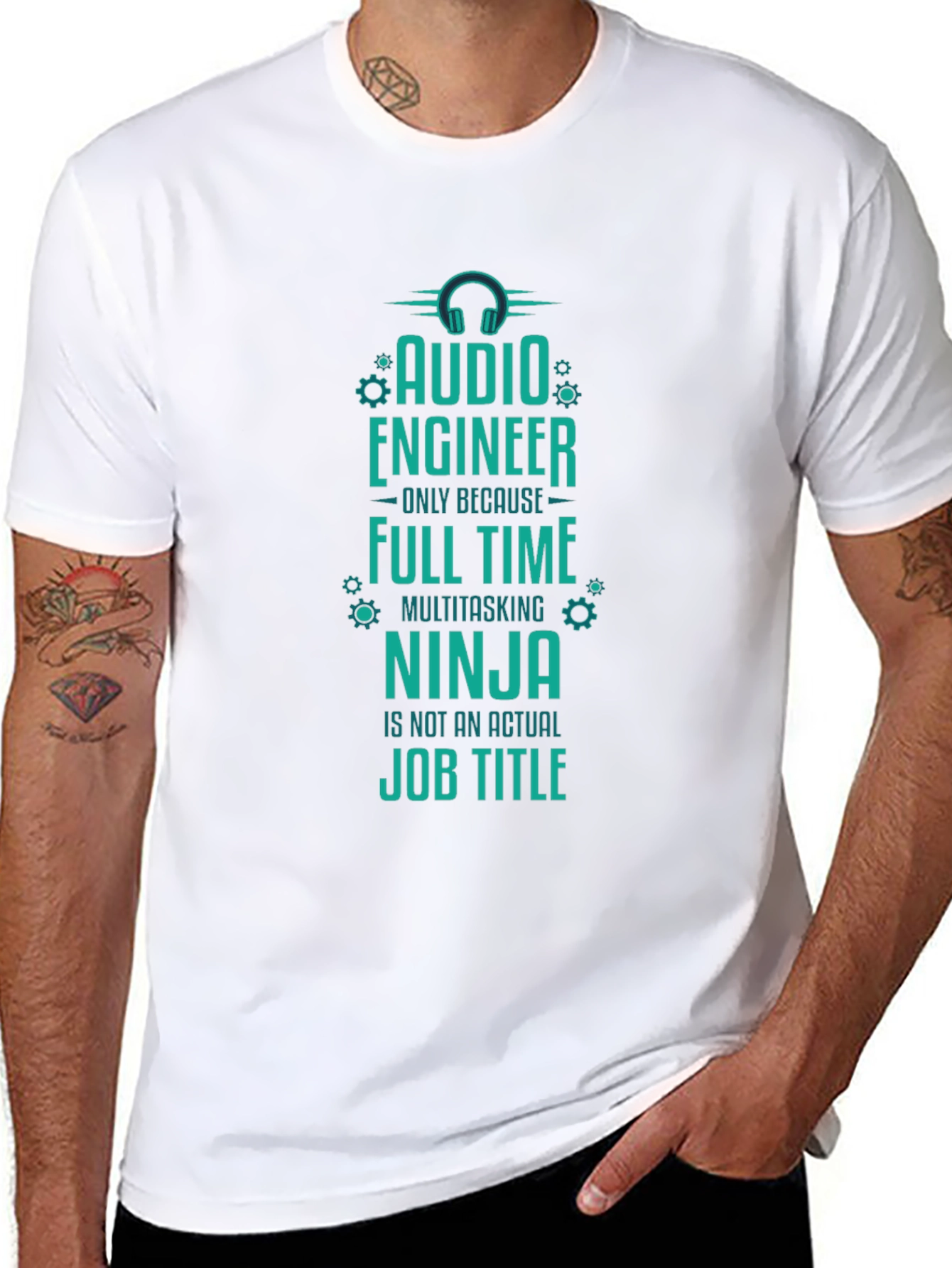 Audio Engineer Ninja T-Shirt - Funny Job Title Tee