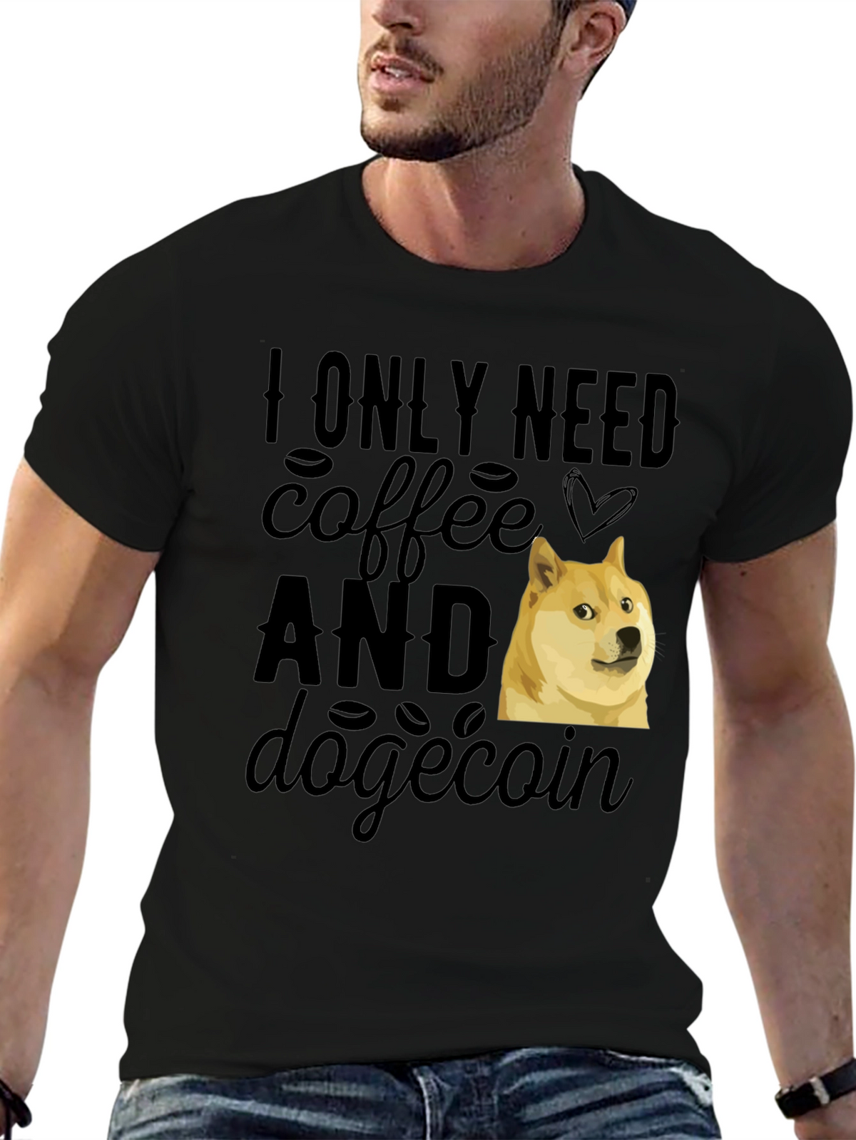 Coffee & Dogecoin T-Shirt - Meme Crypto Tee