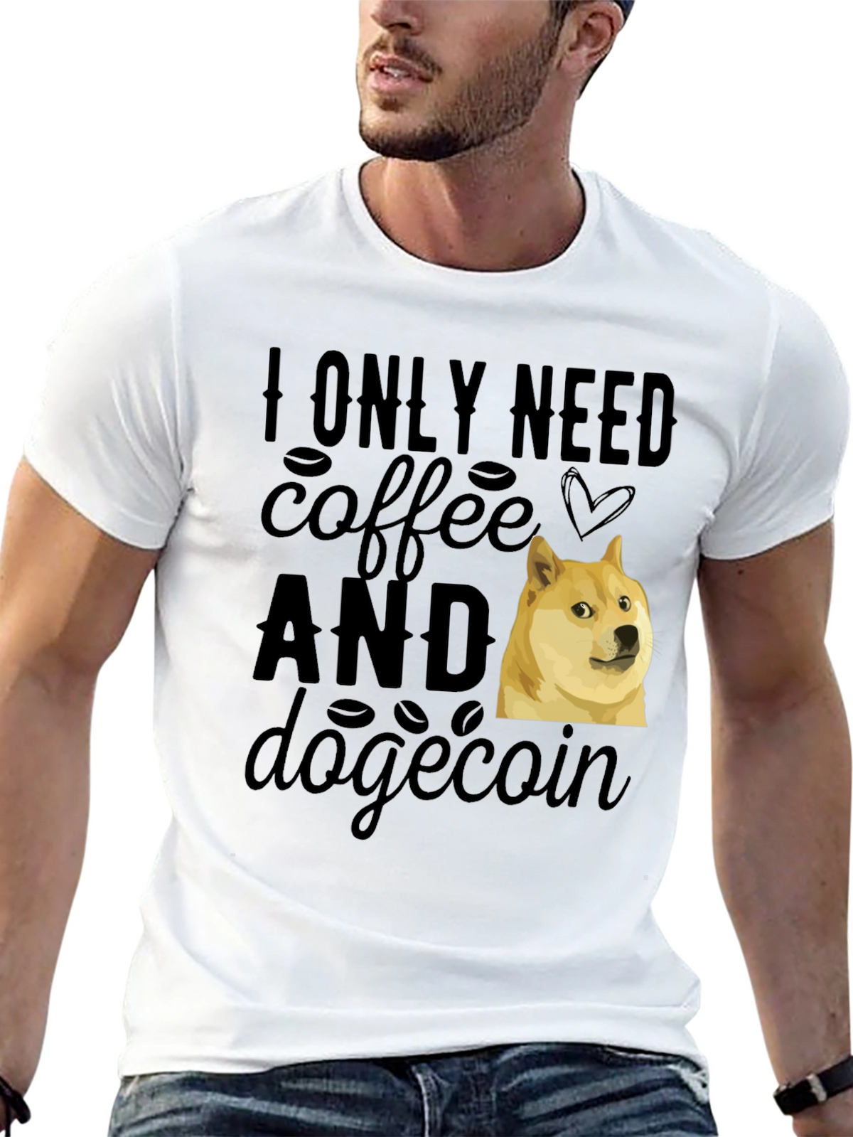 Coffee & Dogecoin T-Shirt - Meme Crypto Tee