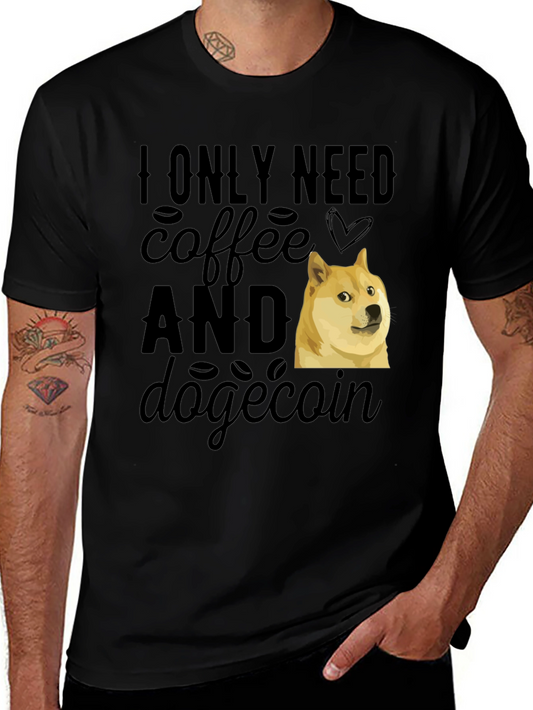 Coffee & Dogecoin T-Shirt - Meme Crypto Tee