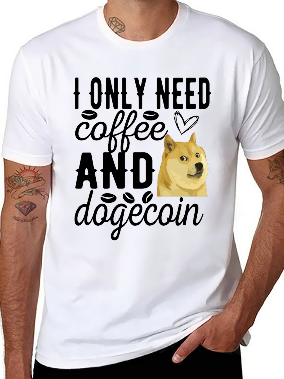 Coffee & Dogecoin T-Shirt - Meme Crypto Tee