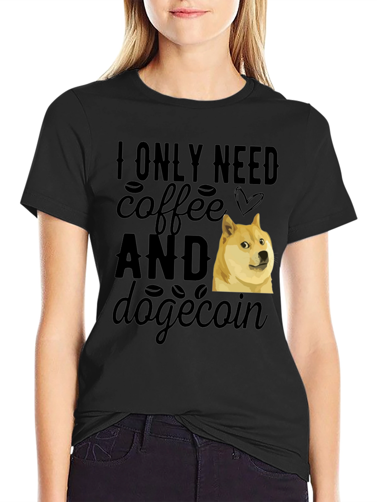 Coffee & Dogecoin T-Shirt - Meme Crypto Tee