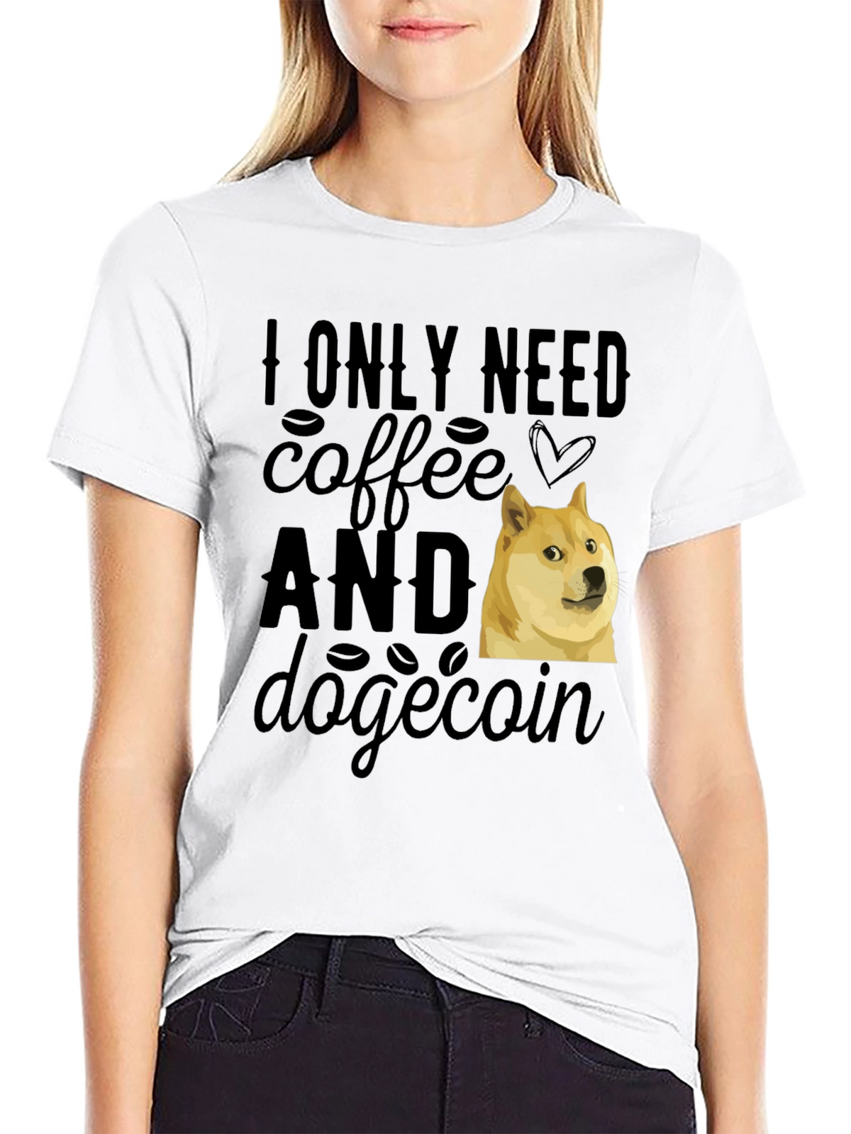 Coffee & Dogecoin T-Shirt - Meme Crypto Tee