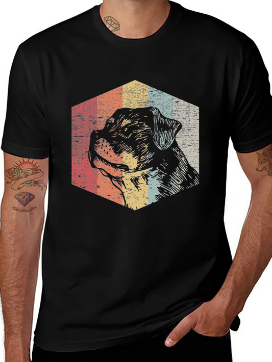 Retro Dog Graphic Tee - Vintage Style T-Shirt