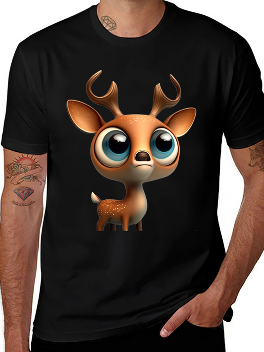 Cute Deer Graphic Tee - Stylish Black T-Shirt