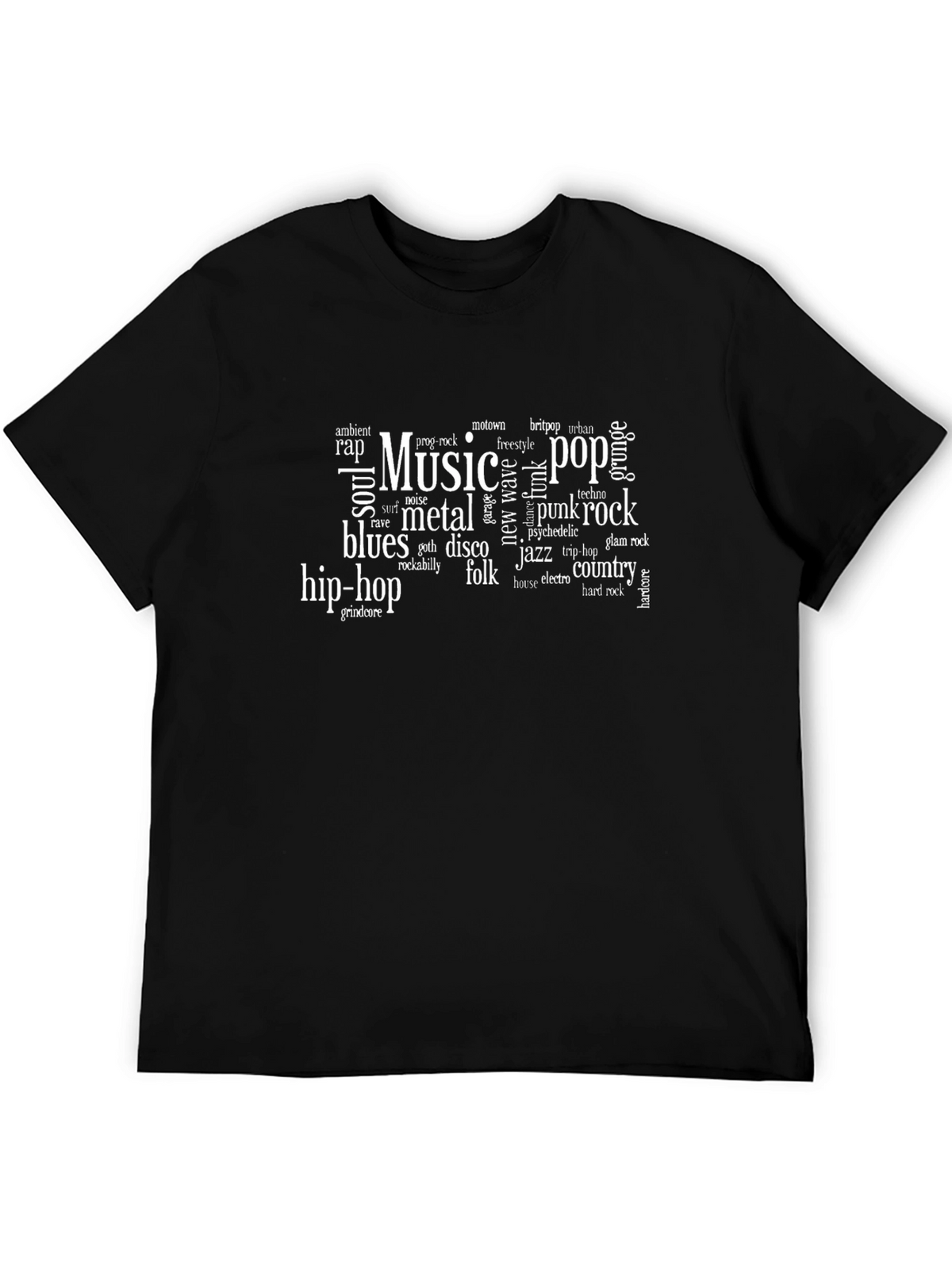 Music Genre Word Cloud T-Shirt
