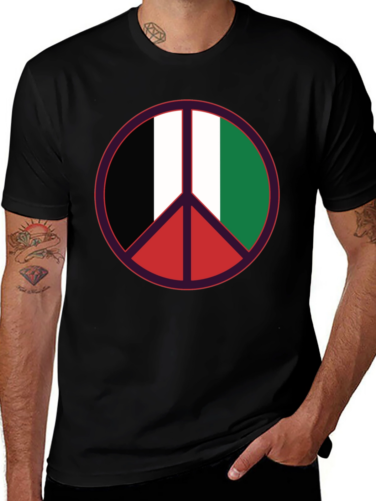 Peace Sign Italian Flag T-Shirt