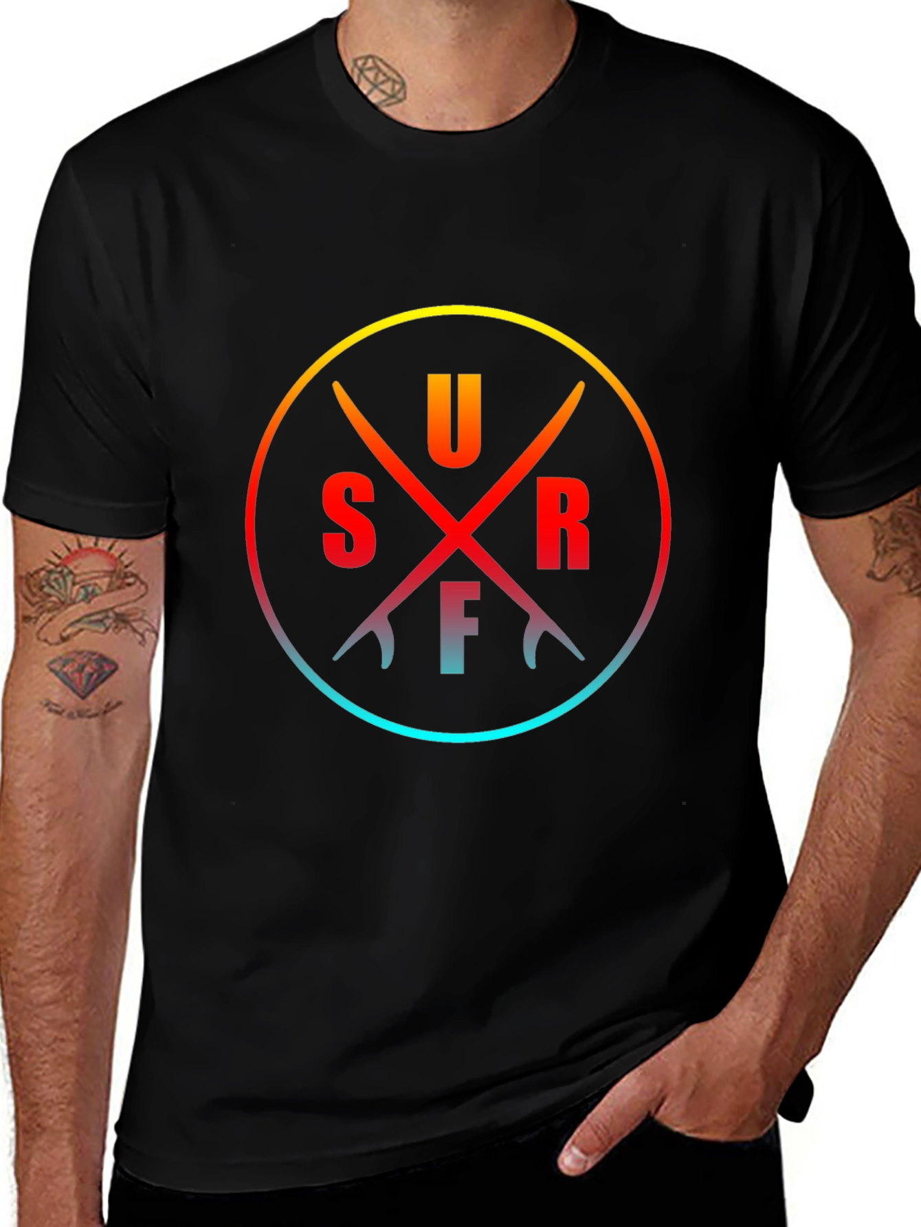 Surfboards Circle Tee - Casual Style