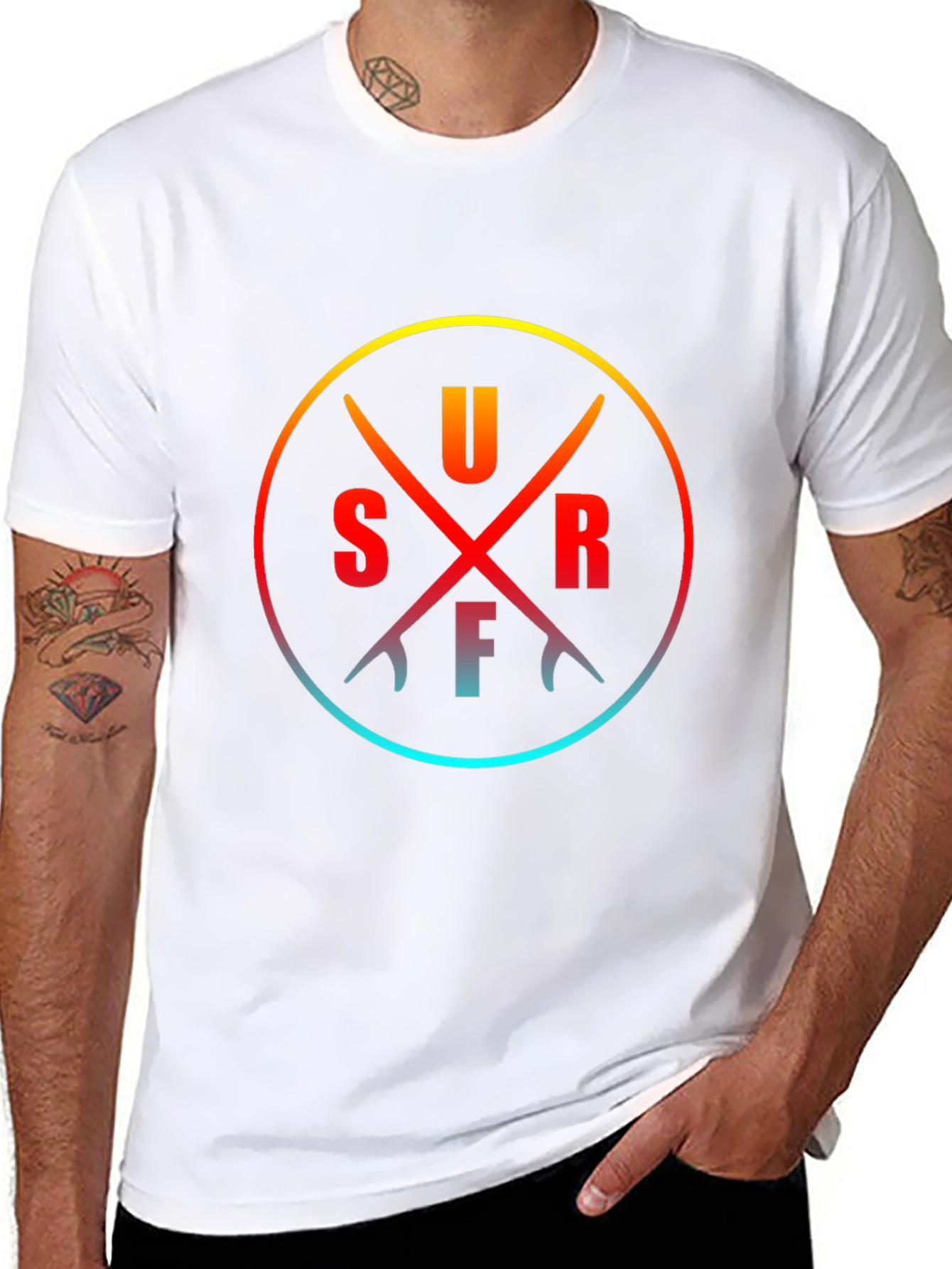 Surfboards Circle Tee - Casual Style