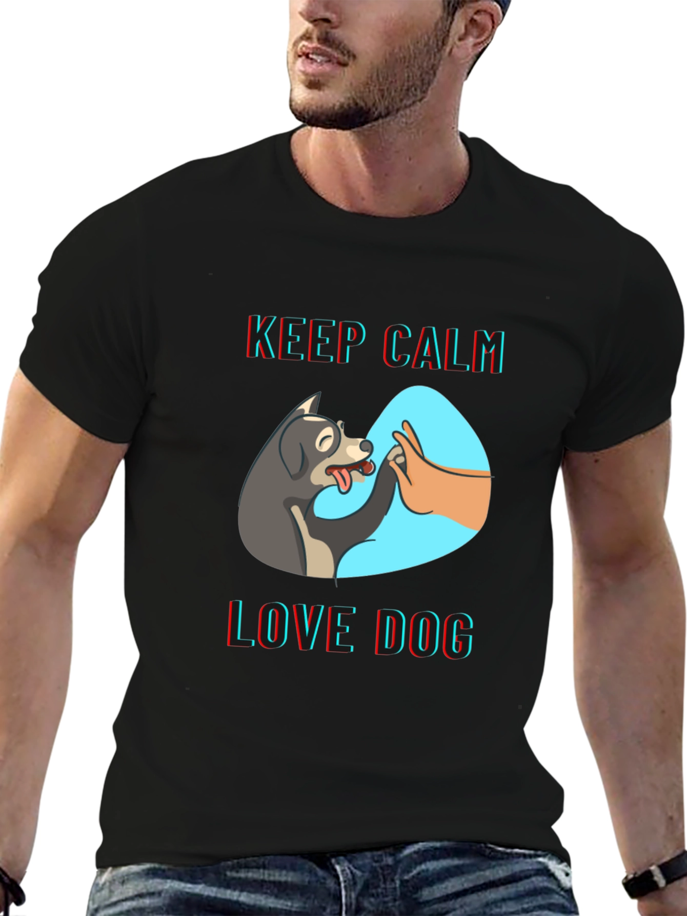 Keep Calm Love Dog T-Shirt | Unique Design