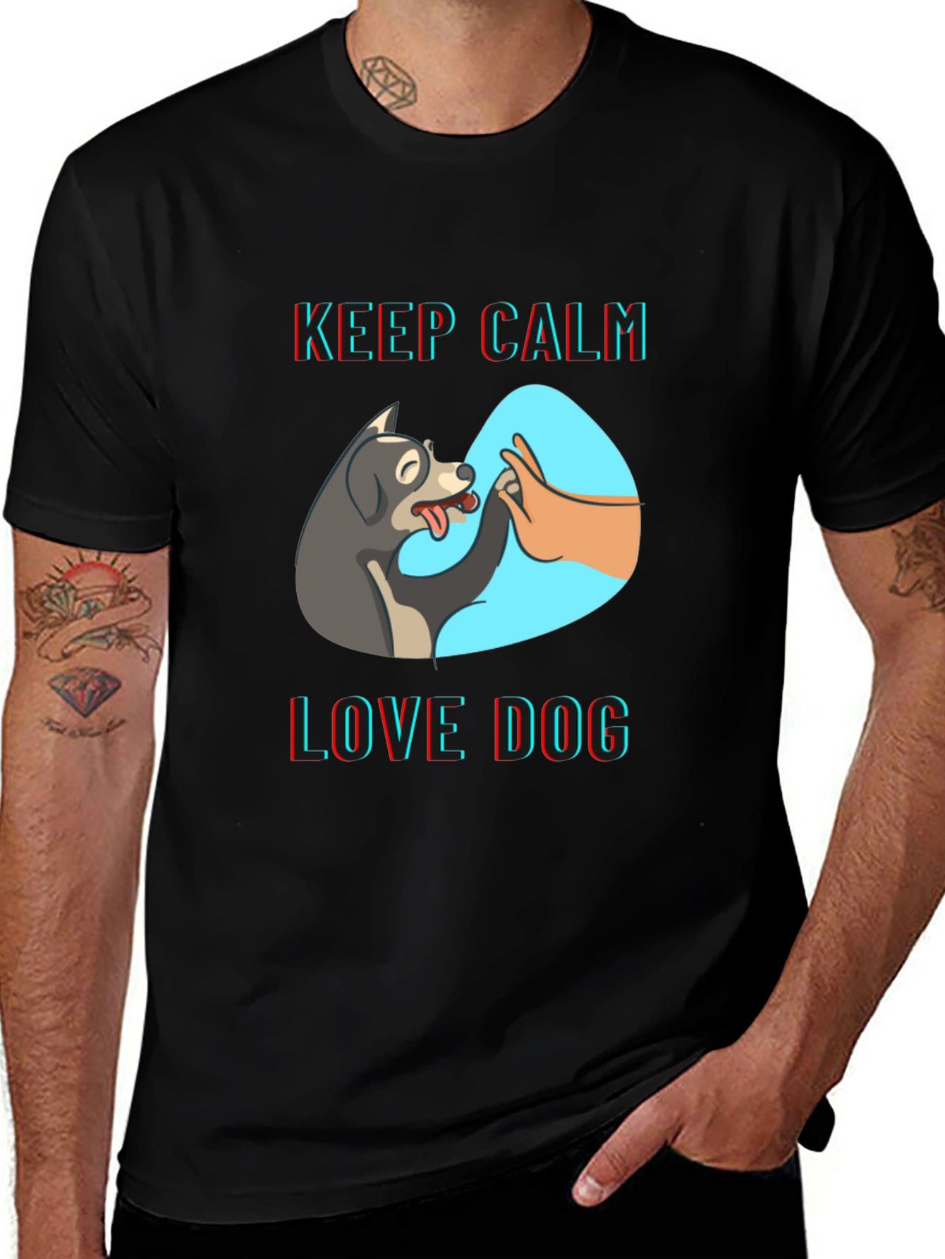 Keep Calm Love Dog T-Shirt | Unique Design