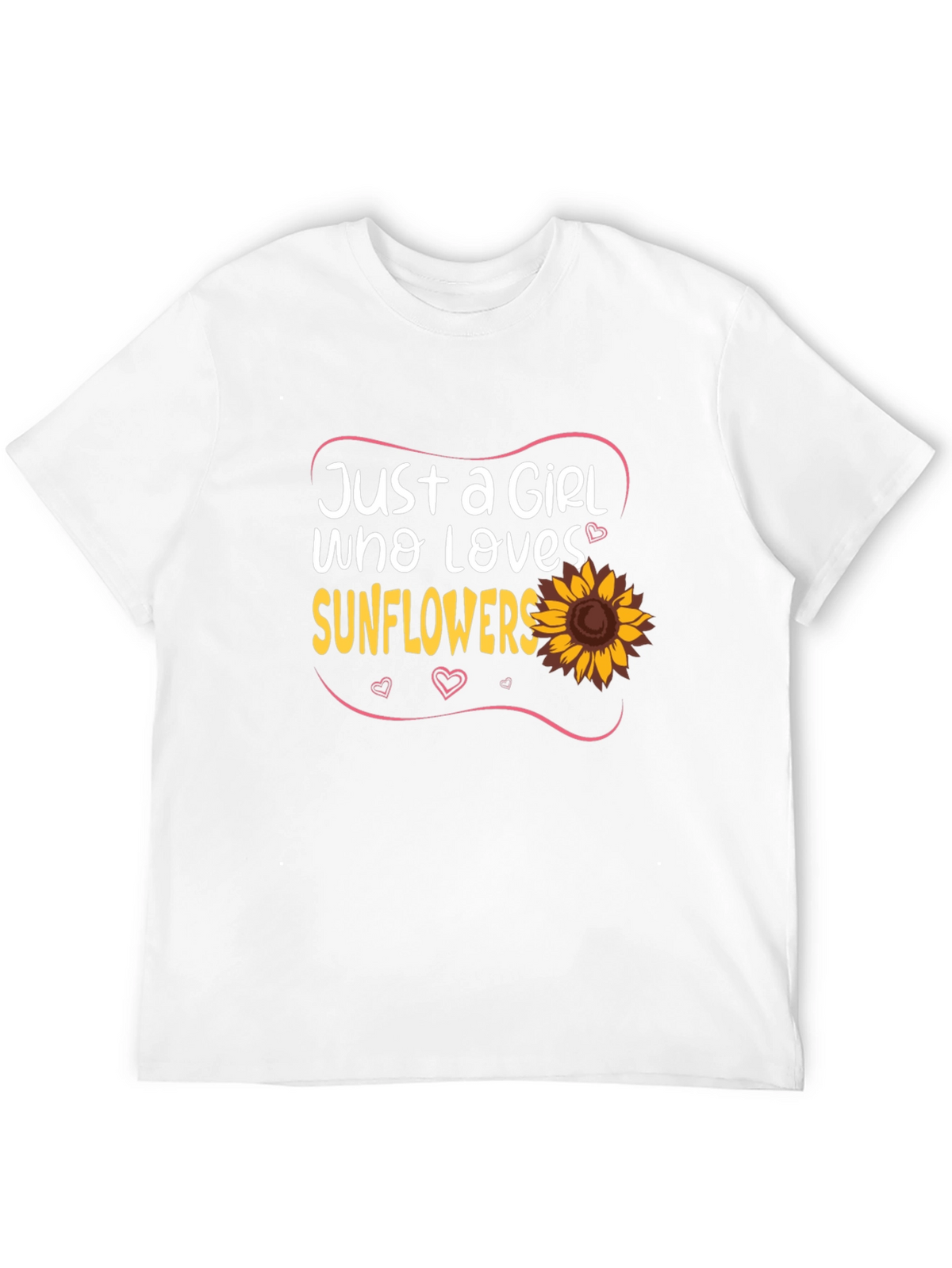 Just A Girl Who Loves Sunflowers Black T-Shirt