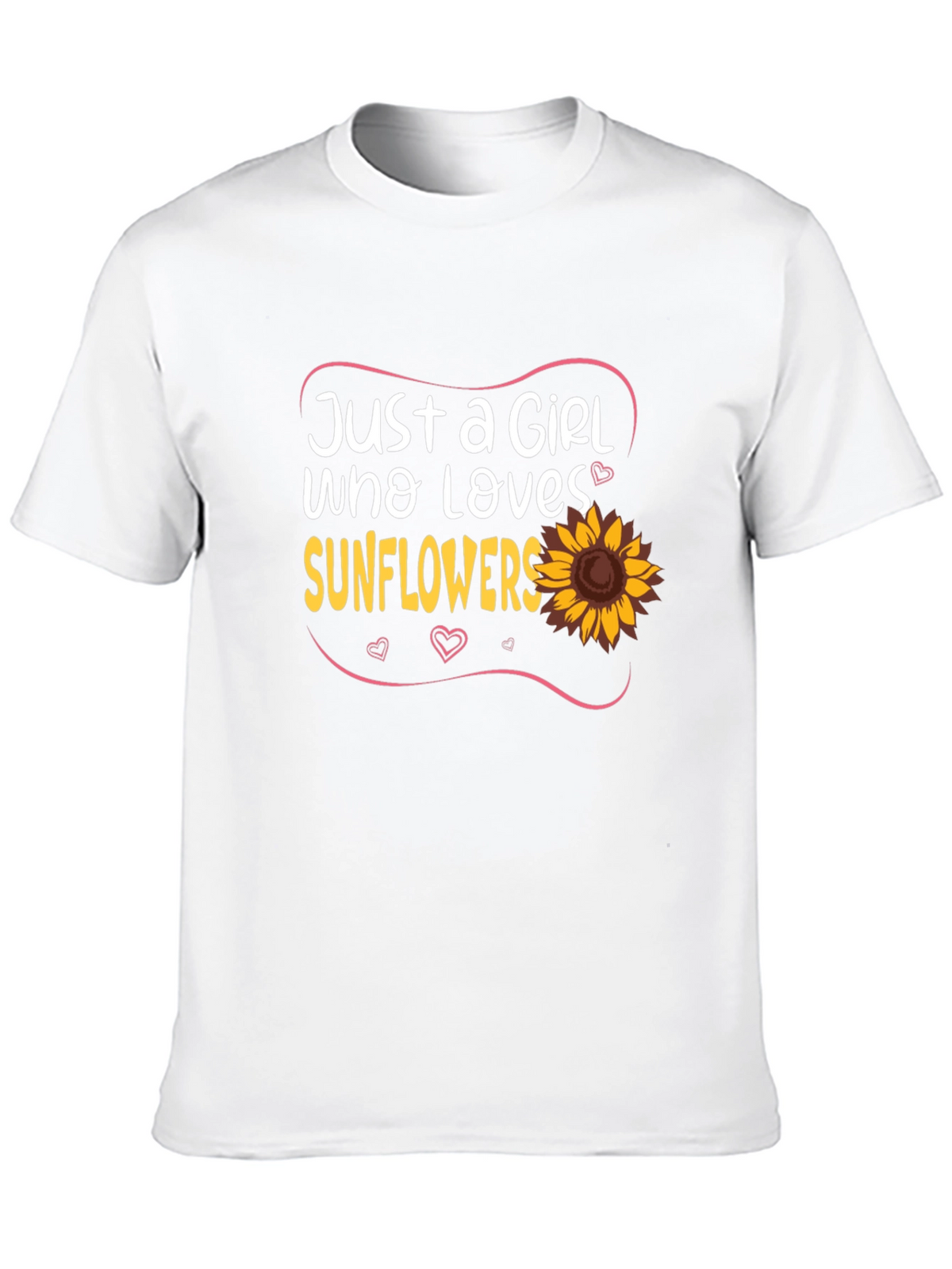 Just A Girl Who Loves Sunflowers Black T-Shirt