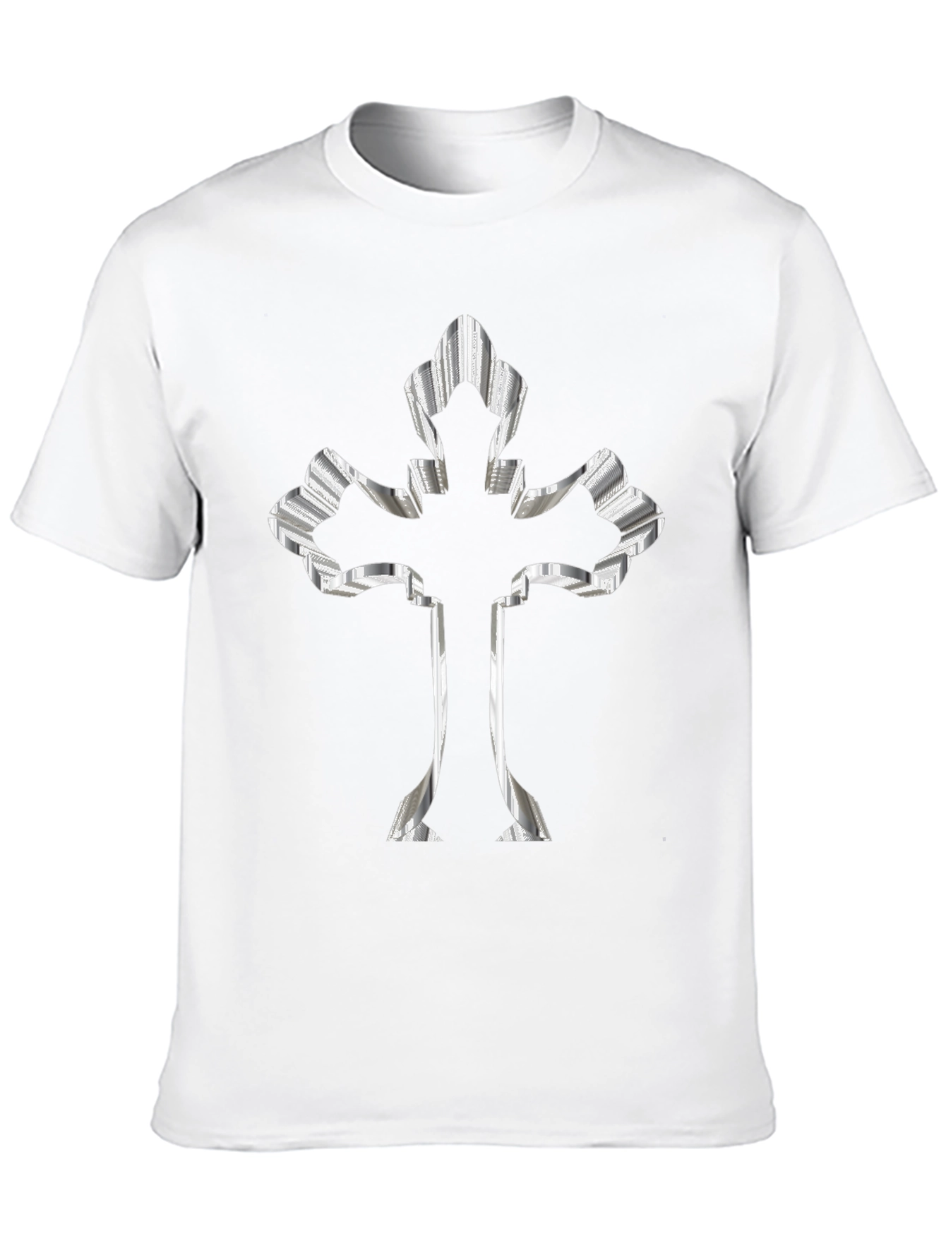 Striped Cross Graphic Black Tee