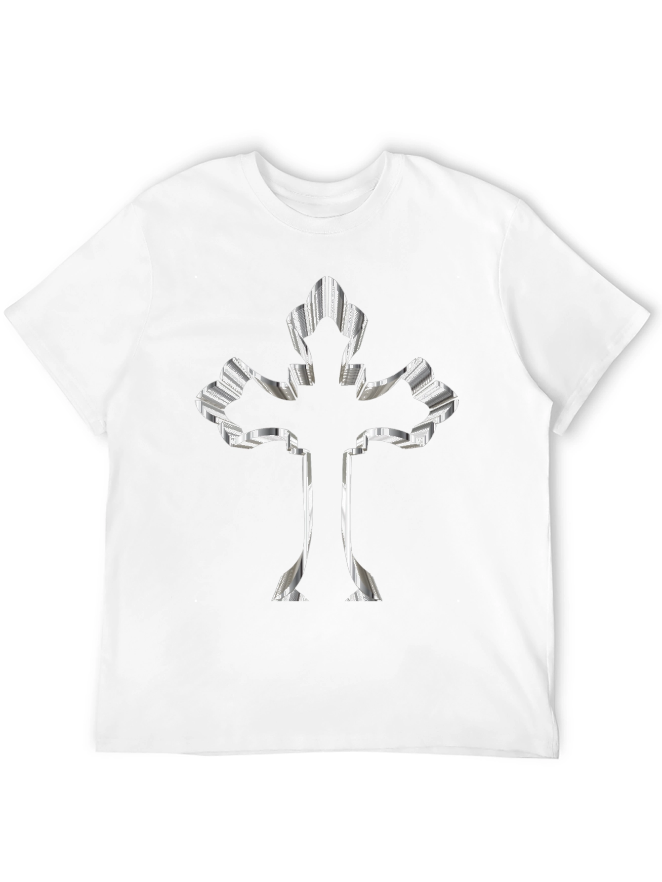 Striped Cross Graphic Black Tee