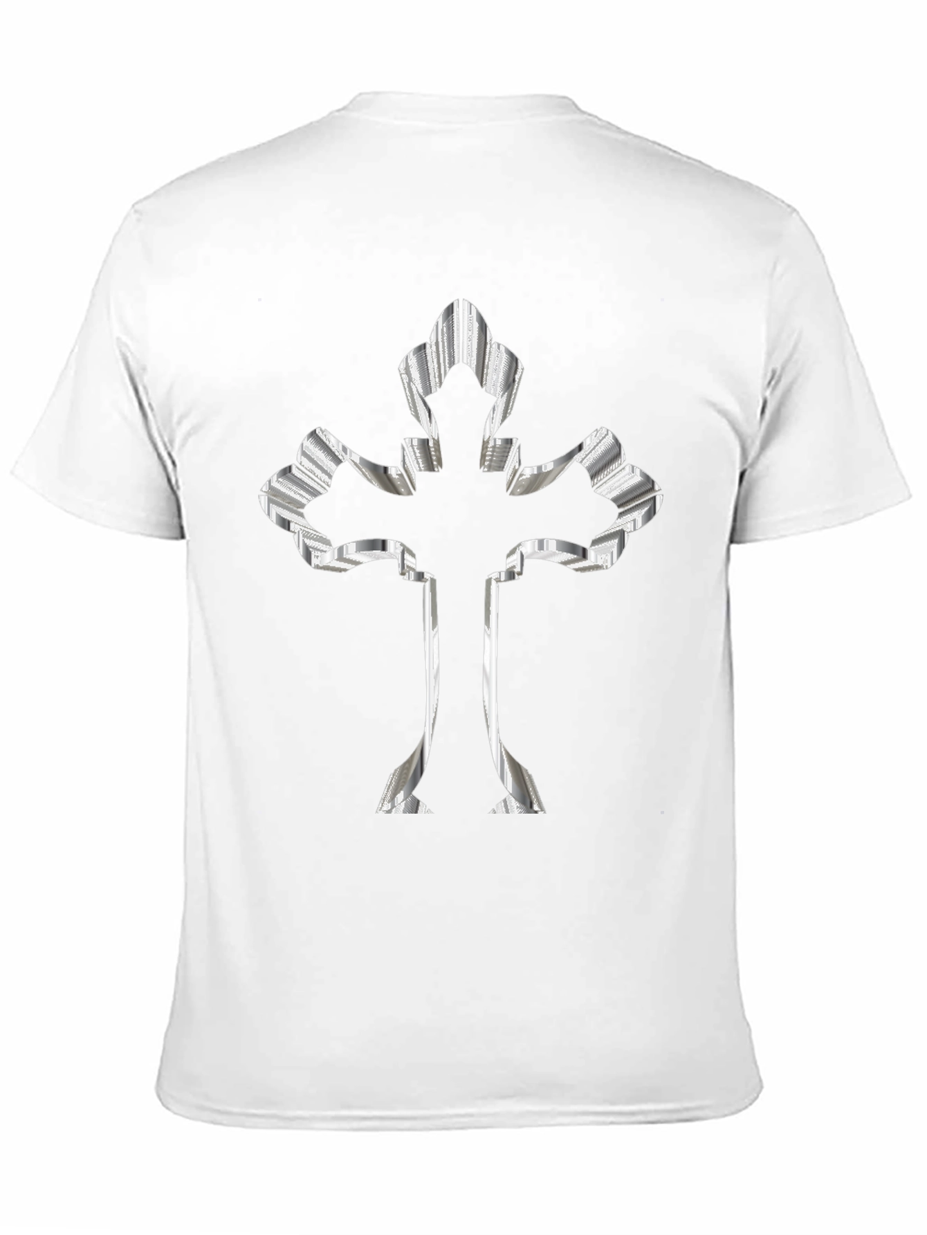 Striped Cross Graphic Black Tee