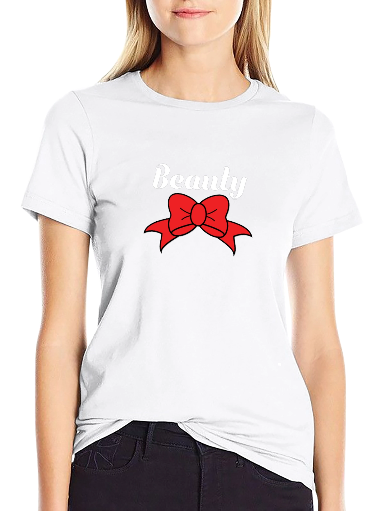 Beauty Bow Graphic Black T-Shirt
