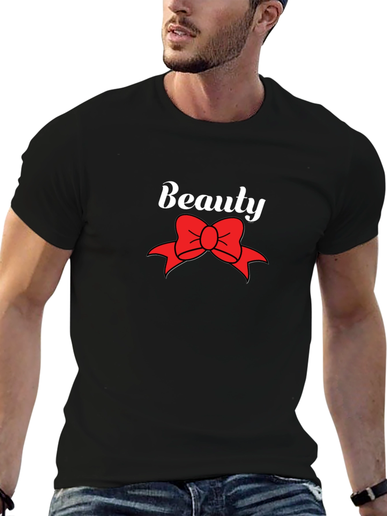 Beauty Bow Graphic Black T-Shirt
