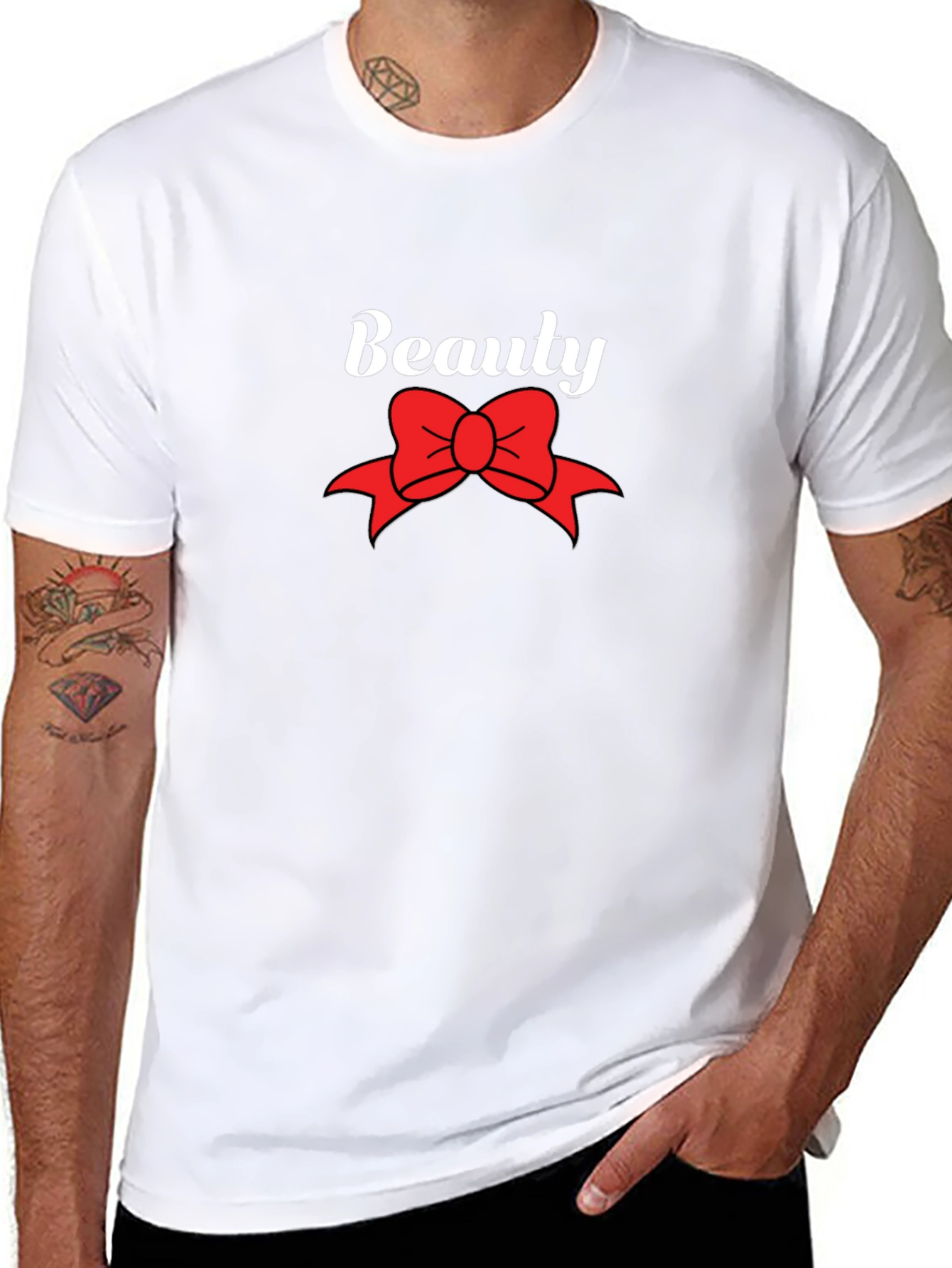 Beauty Bow Graphic Black T-Shirt