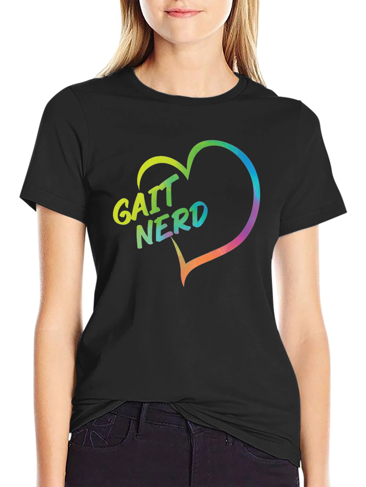 Gait Nerd Heart Graphic Tee - Black T-Shirt
