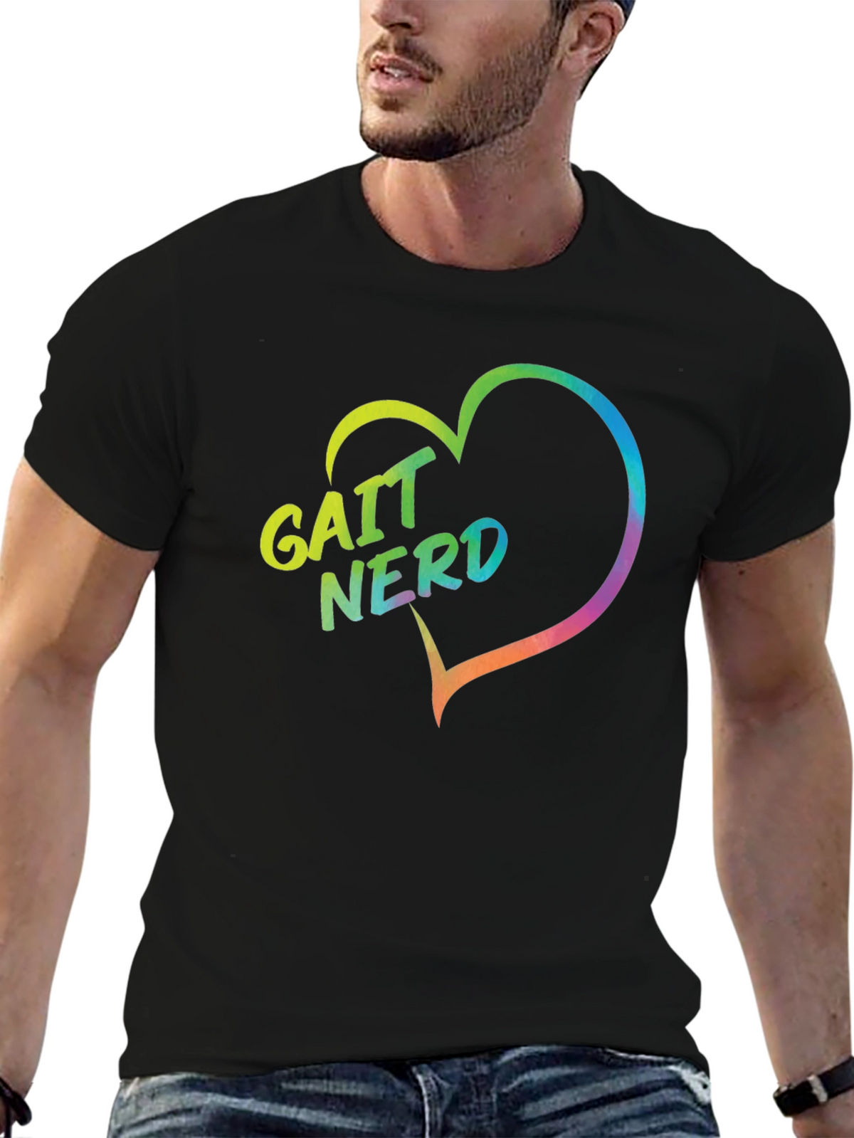 Gait Nerd Heart Graphic Tee - Black T-Shirt