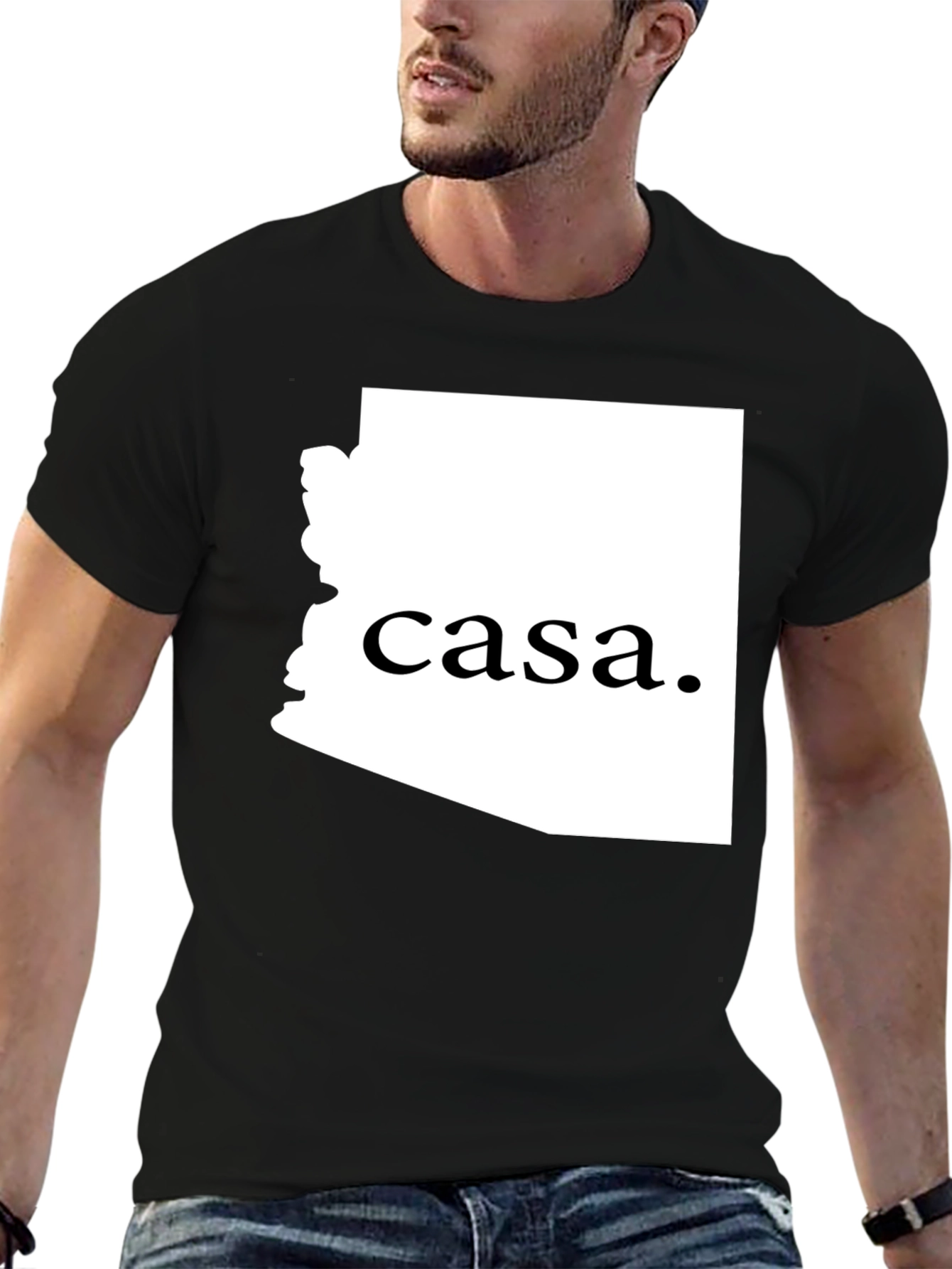 Casa Arizona Graphic Tee - Black Cotton Casual Wear