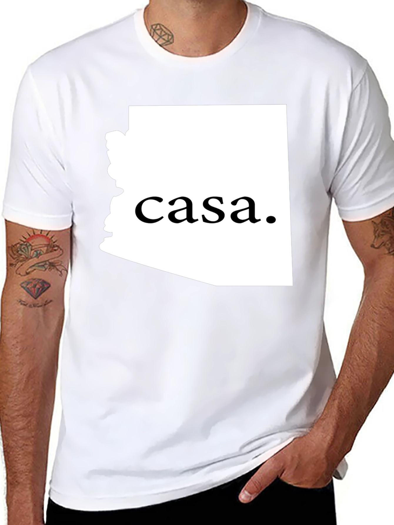 Casa Arizona Graphic Tee - Black Cotton Casual Wear