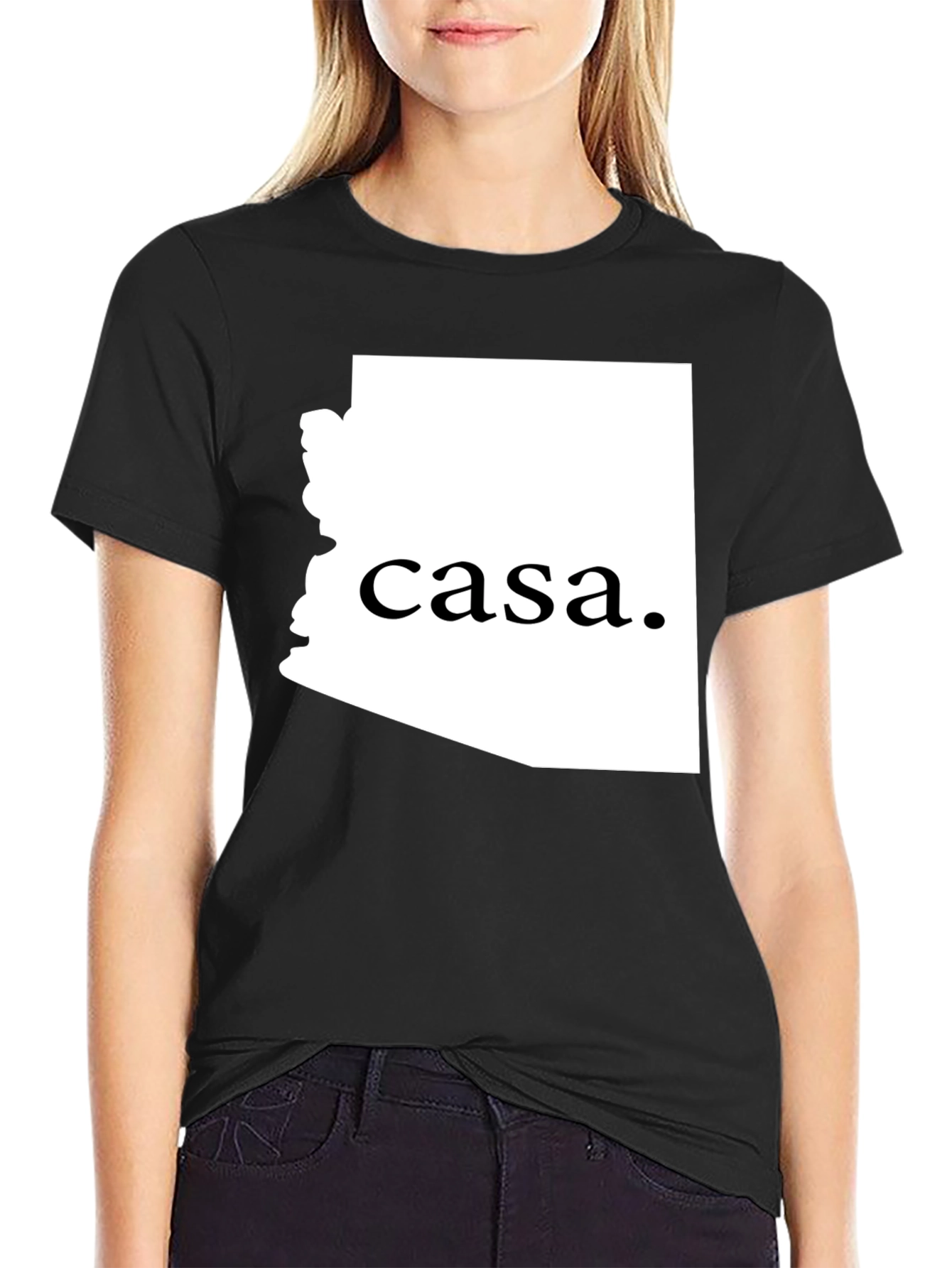 Casa Arizona Graphic Tee - Black Cotton Casual Wear