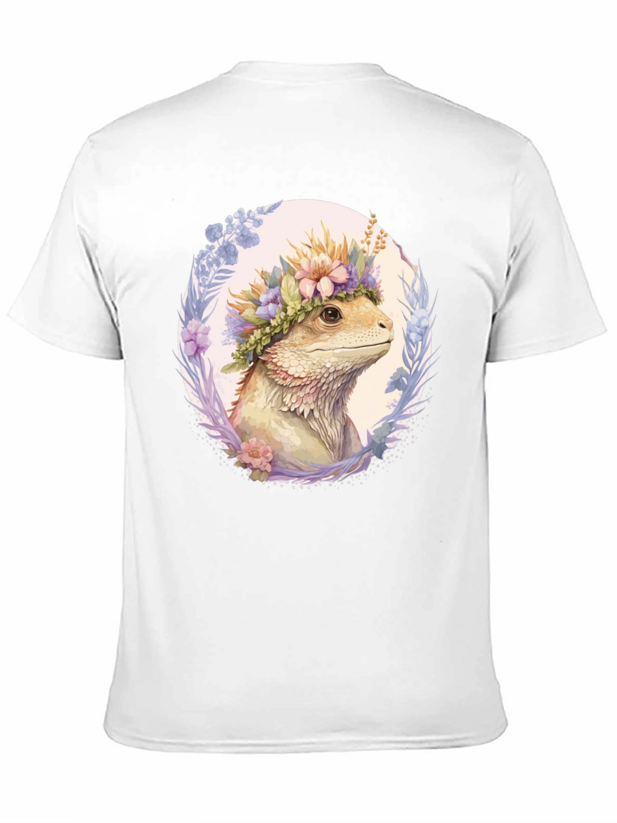 Bearded Dragon Floral Wreath T-Shirt