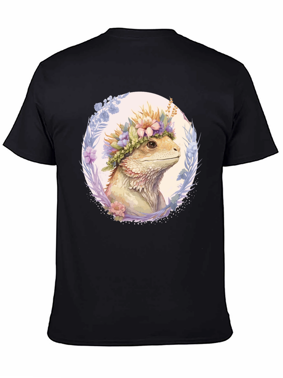 Bearded Dragon Floral Wreath T-Shirt