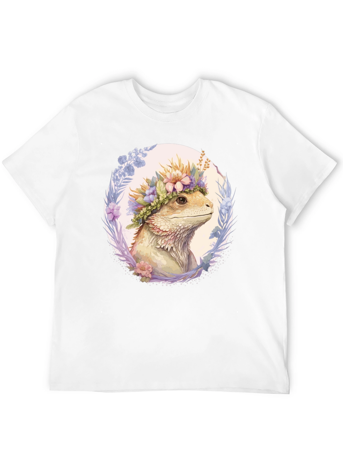 Bearded Dragon Floral Wreath T-Shirt