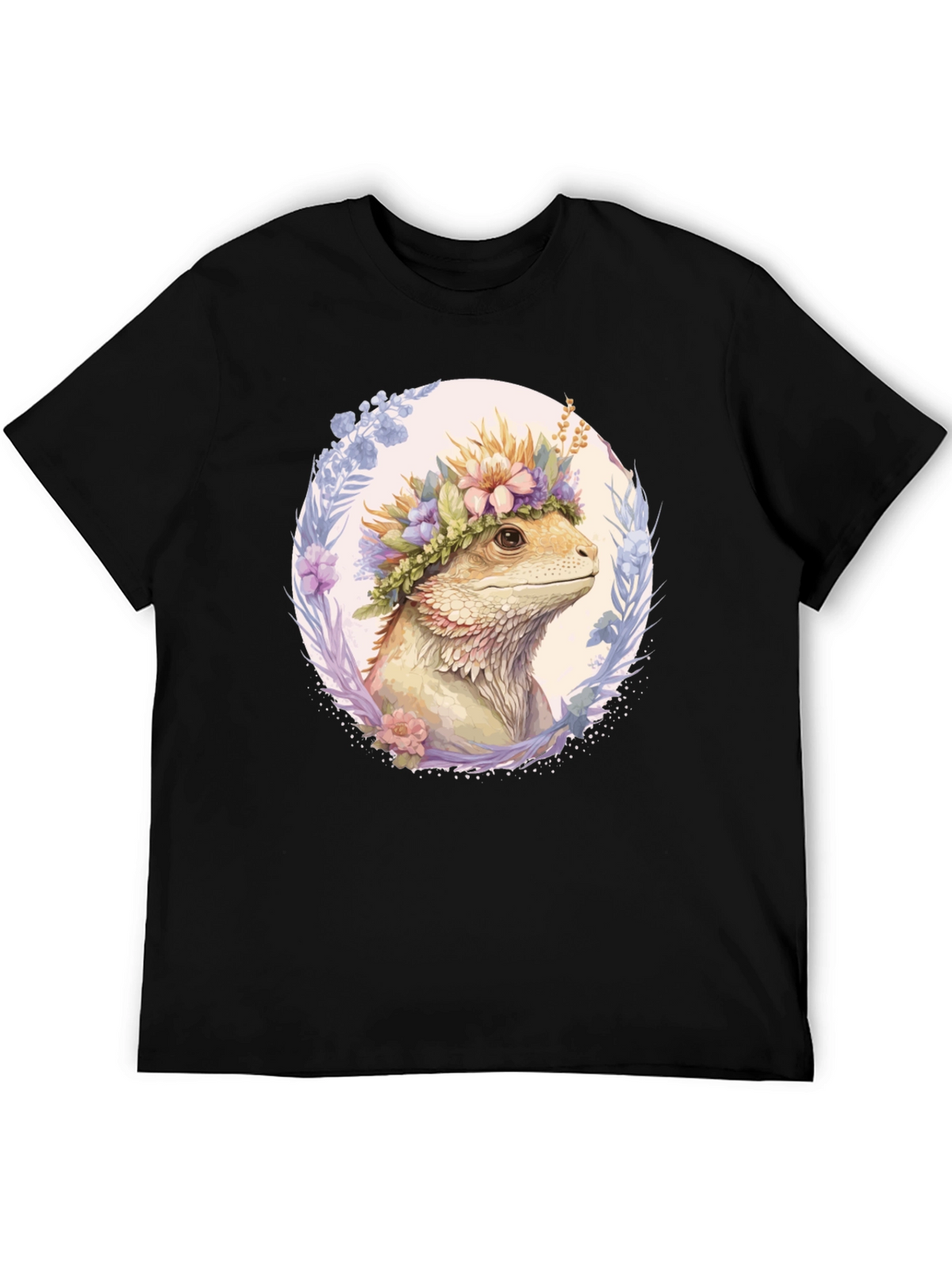 Bearded Dragon Floral Wreath T-Shirt