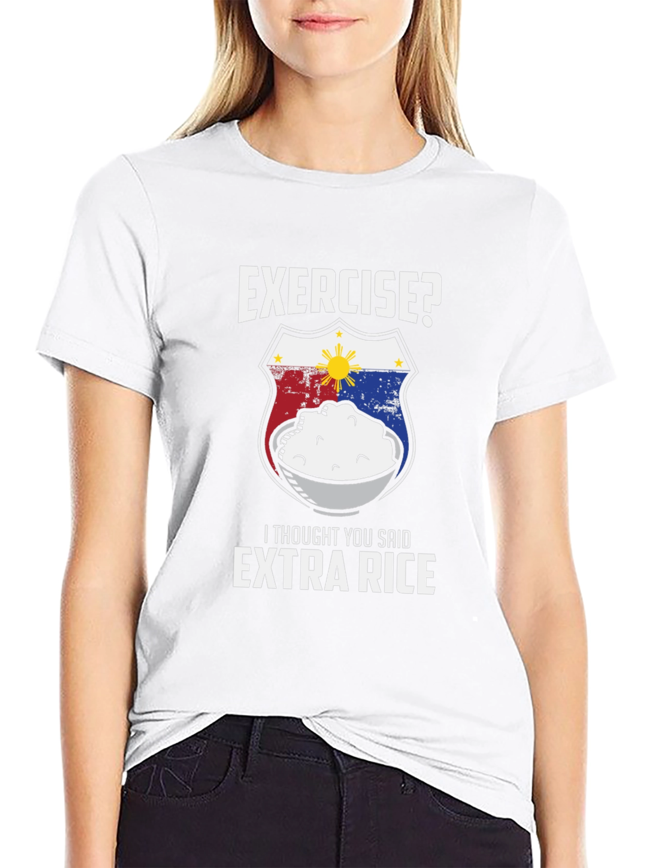 Funny Extra Rice T-Shirt - Exercise? Design