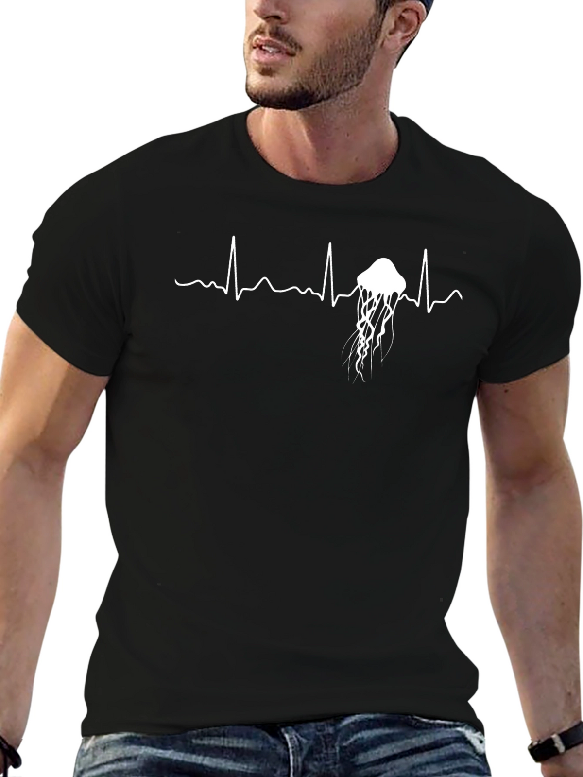 Jellyfish Heartbeat Graphic Tee - Stylish Unisex Fit