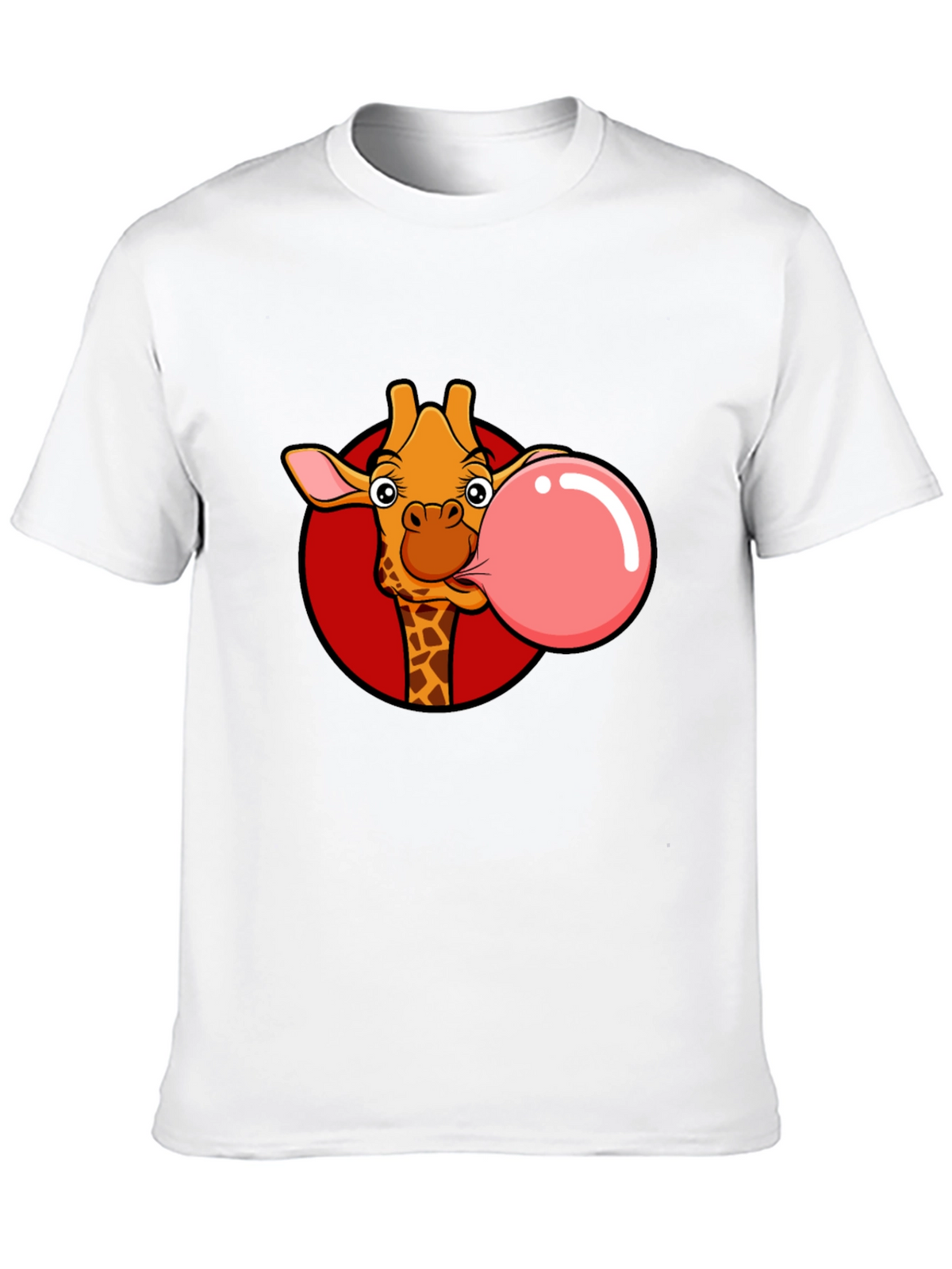 Giraffe Bubble Gum Graphic Tee - Fun Black T-Shirt