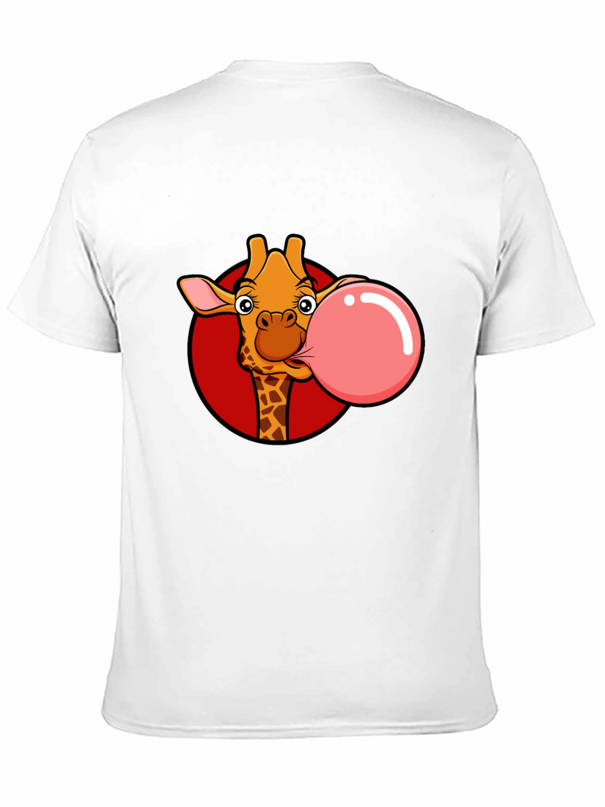Giraffe Bubble Gum Graphic Tee - Fun Black T-Shirt